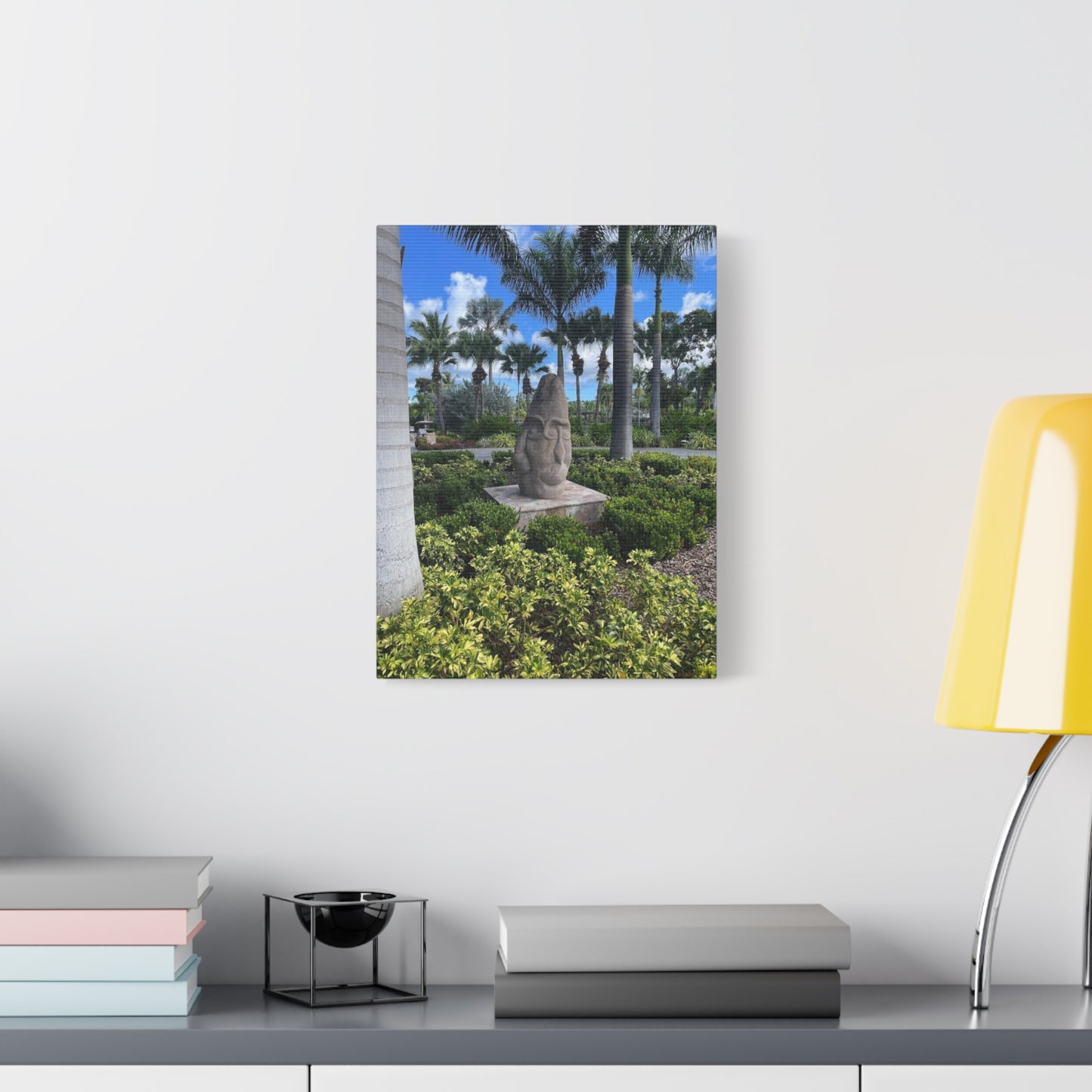 Nature-Inspired Stretched Canvas Art - Tranquil Garden Sculpture
