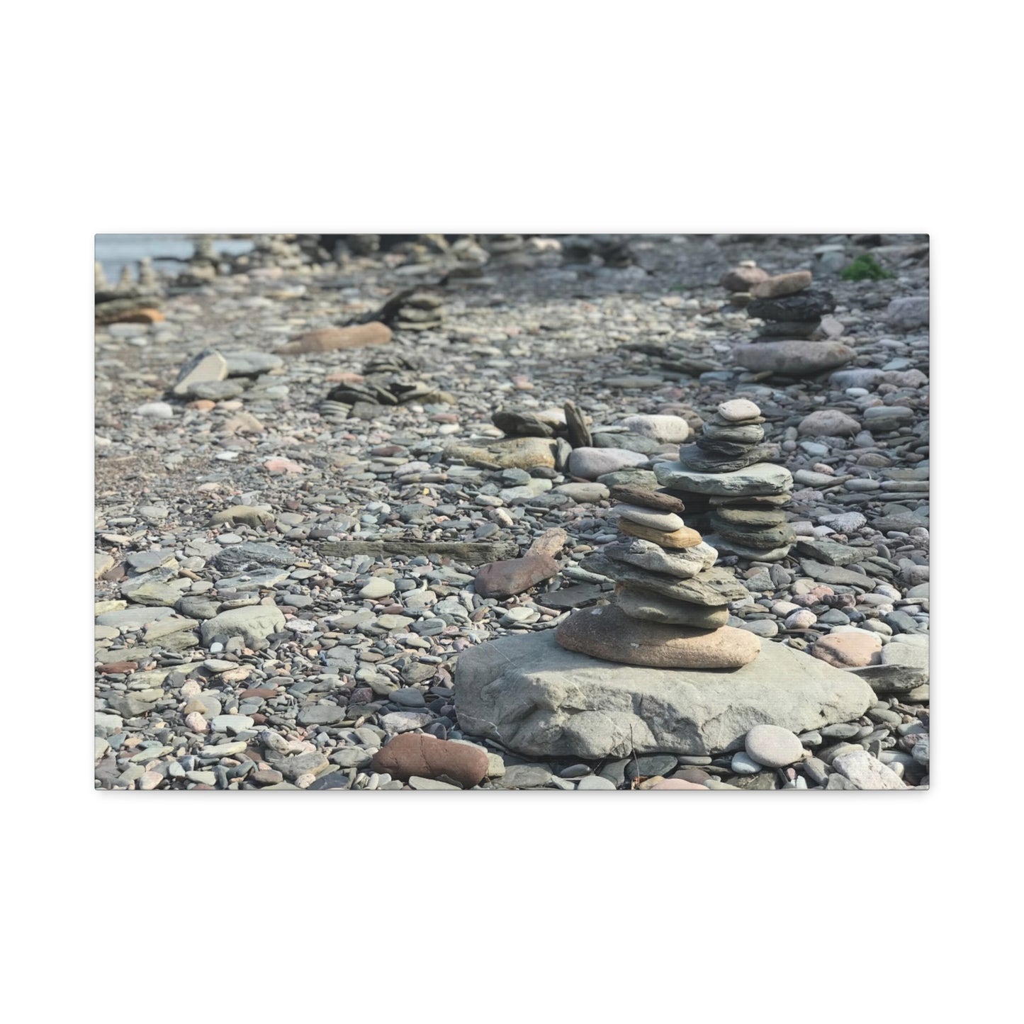Serene Rock Balancing Canvas Art - 1.25" Matte Stretched Wall Décor