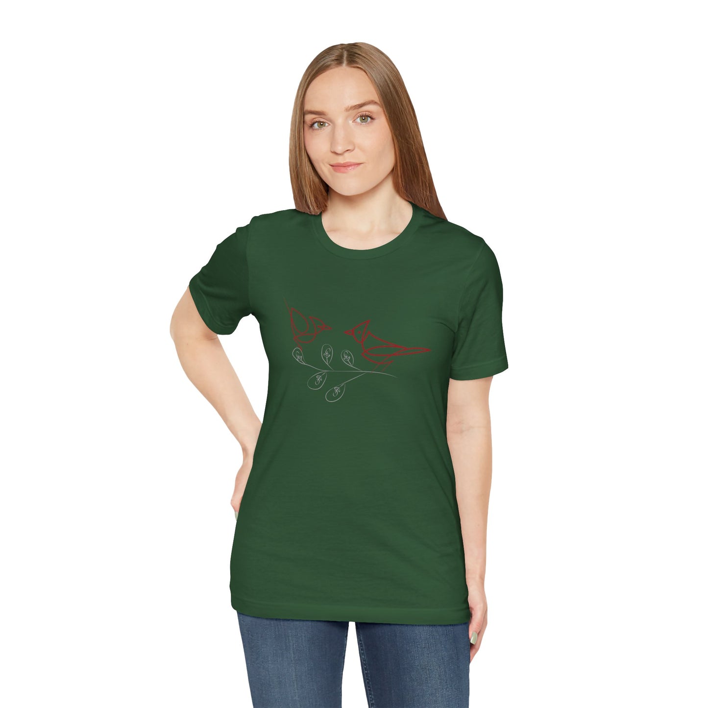 Cardinal Bird Short Sleeve Tee - Unisex Jersey T-Shirt