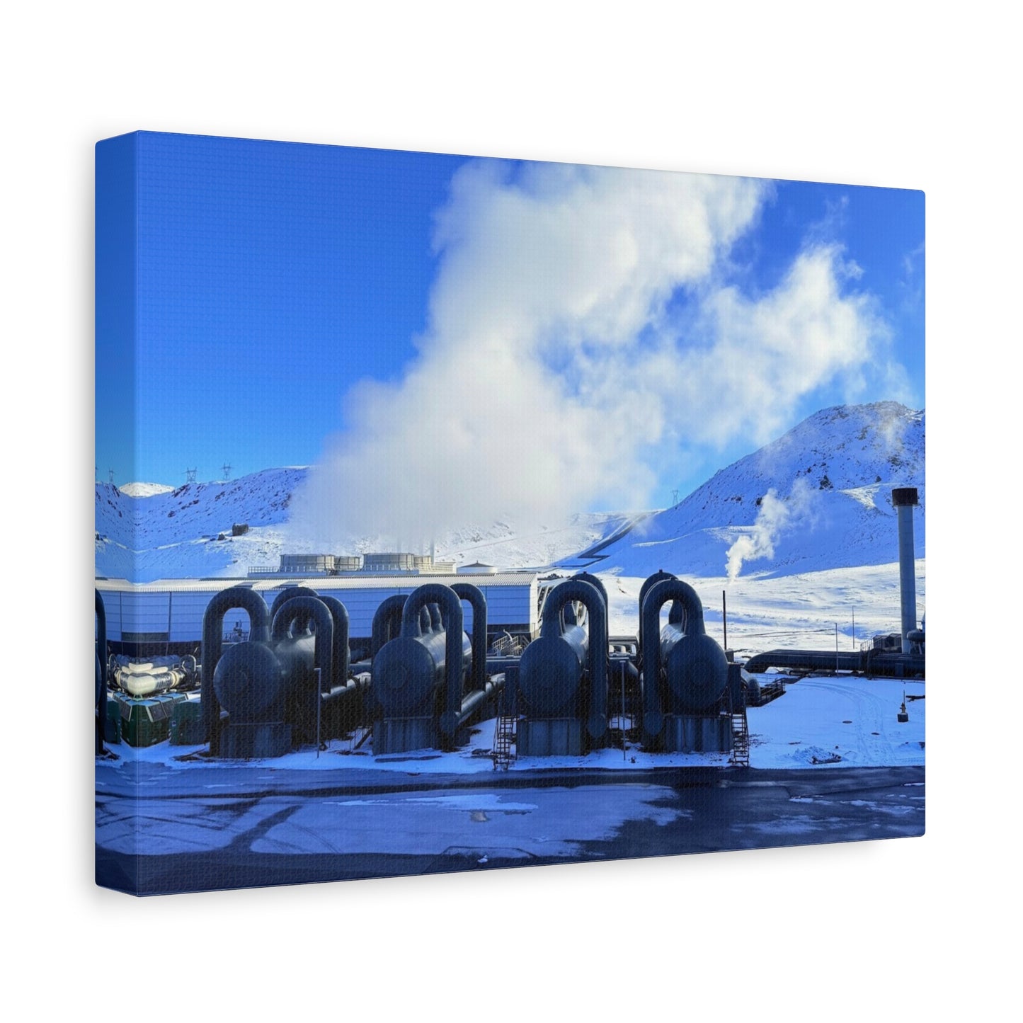 Industrial Landscape Canvas Print - 1.25" Stretched Art Iceland Hydroelectric plant