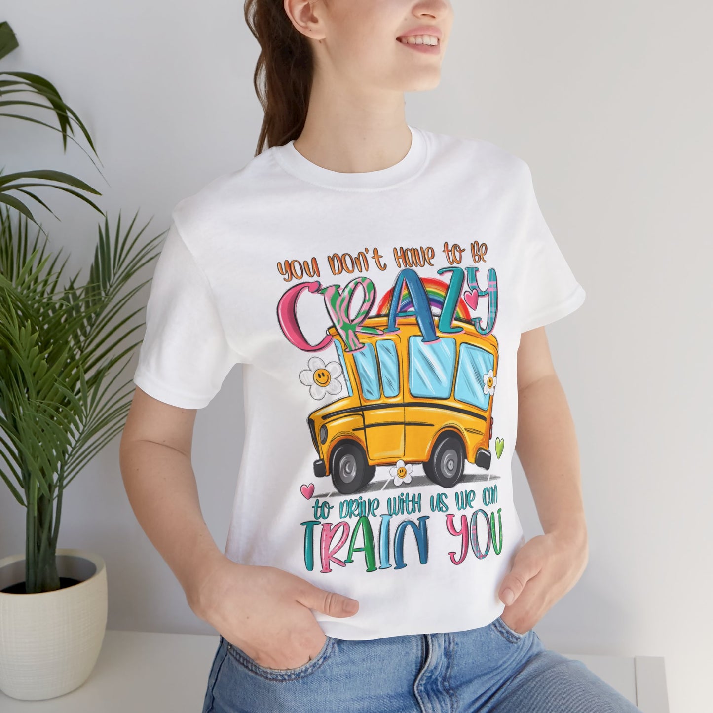 Crazy Train Unisex Jersey Tee - Fun & Whimsical Graphic T-Shirt for Bus Lovers