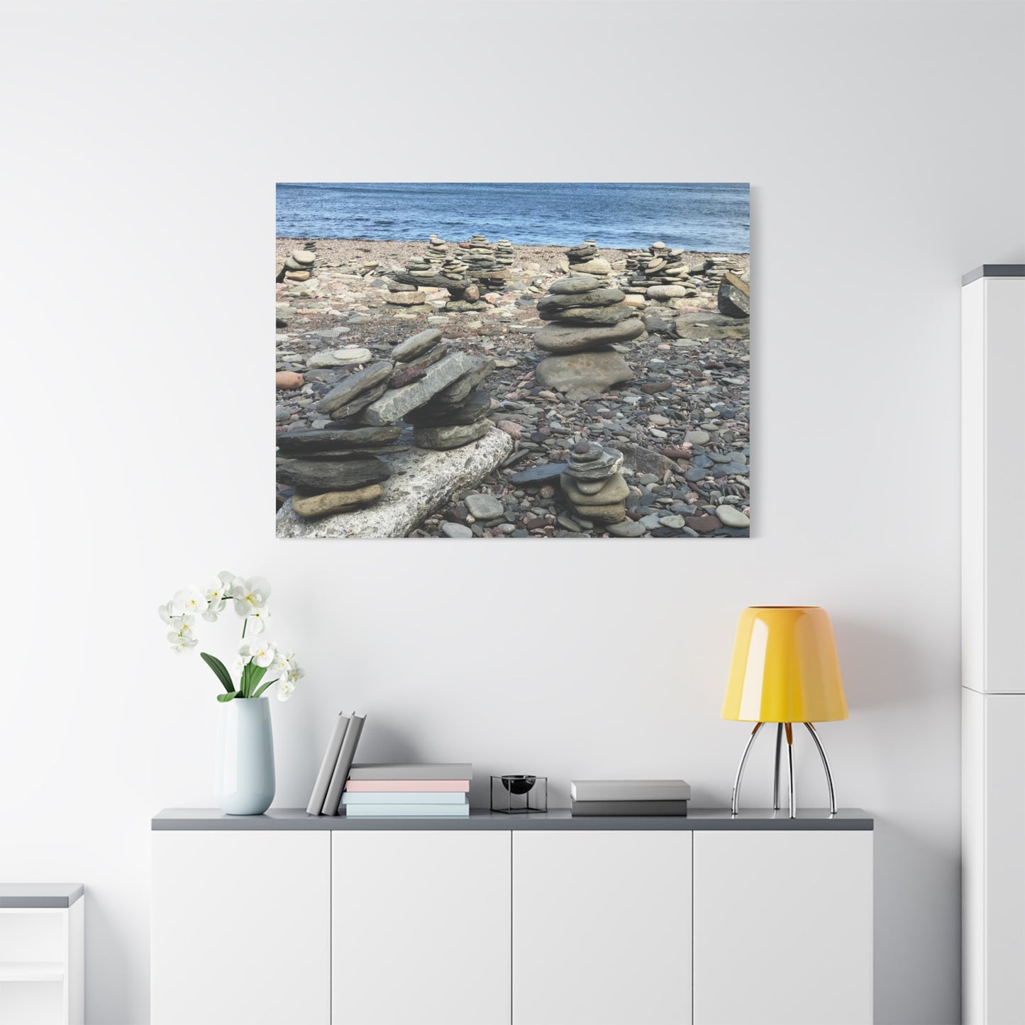 Tranquil Stone Stack Canvas Wall Art, Inspirational Home Decor, Serenity Gift, Nature Photography, Relaxing Living Room Art