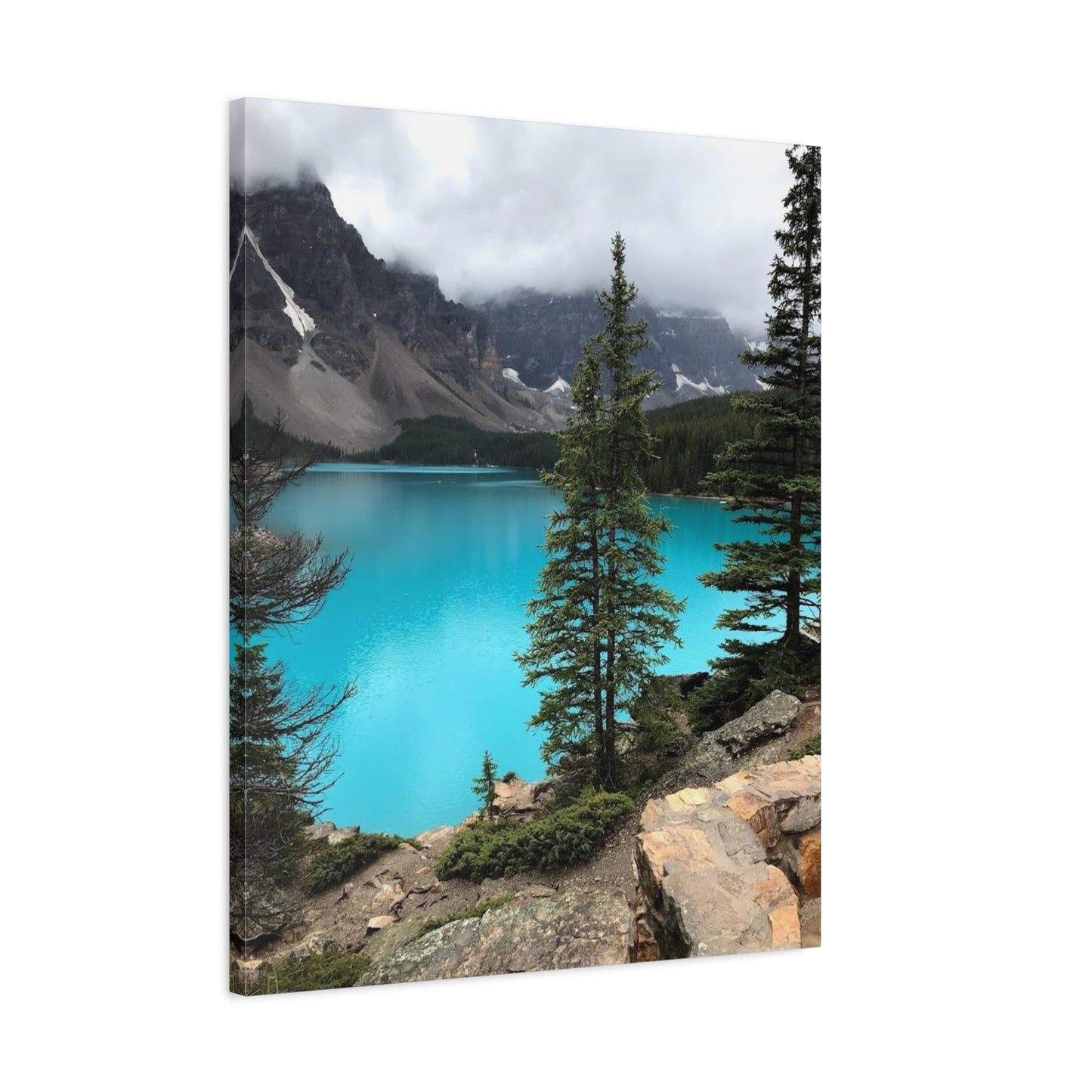 Nature Canvas Print - Tranquil Mountain Lake Art for Home Decor