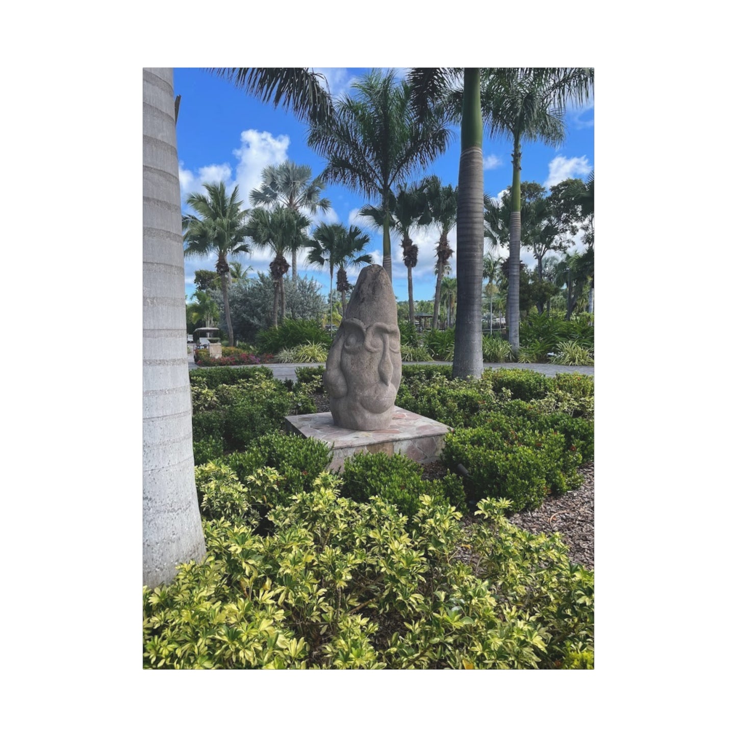 Nature-Inspired Stretched Canvas Art - Tranquil Garden Sculpture