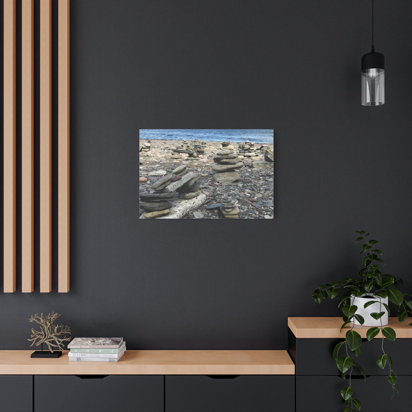 Tranquil Stone Stack Canvas Wall Art, Inspirational Home Decor, Serenity Gift, Nature Photography, Relaxing Living Room Art