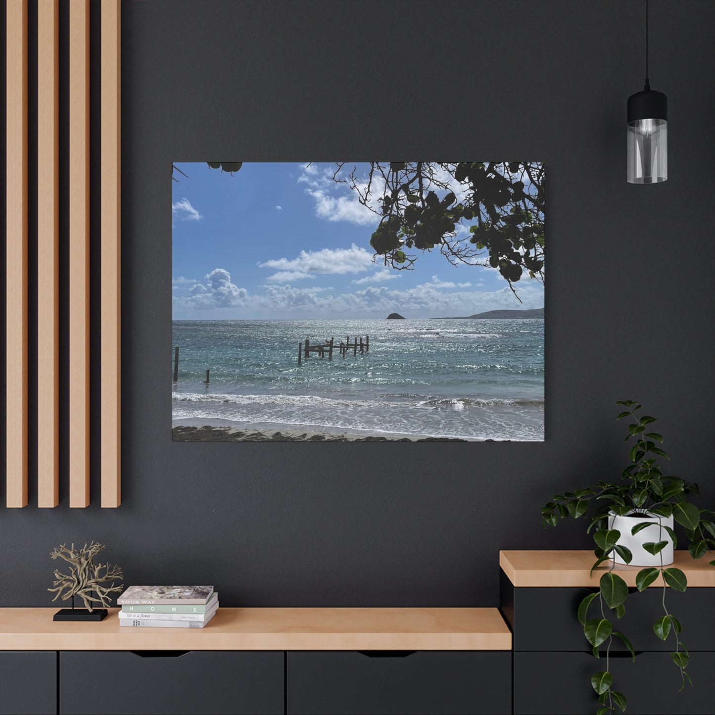 Coastal Serenity Canvas Art - 1.25" Stretched Wall Decor Nevis