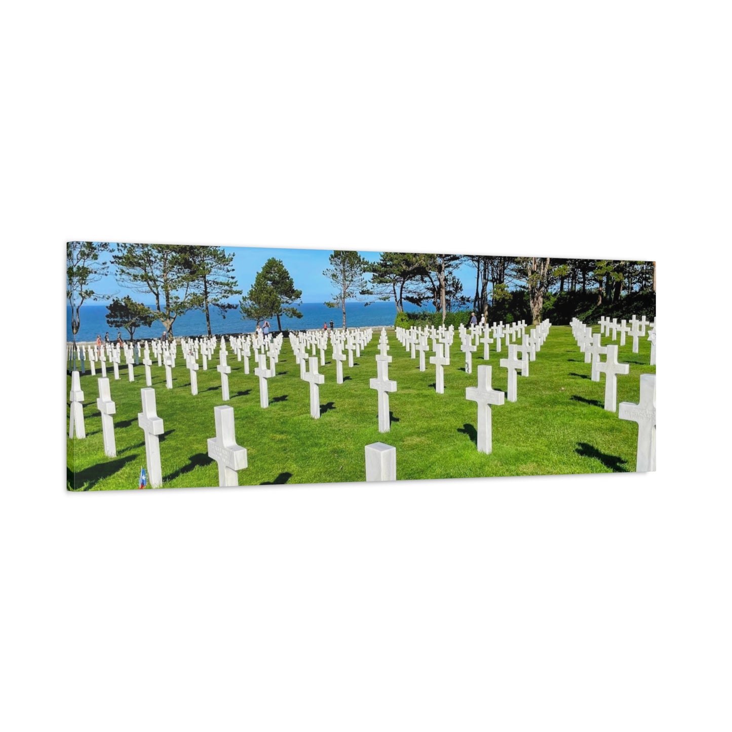 Memorial Canvas Print - Serene Cemetery Scene for Remembrance Normandy American Cemetery