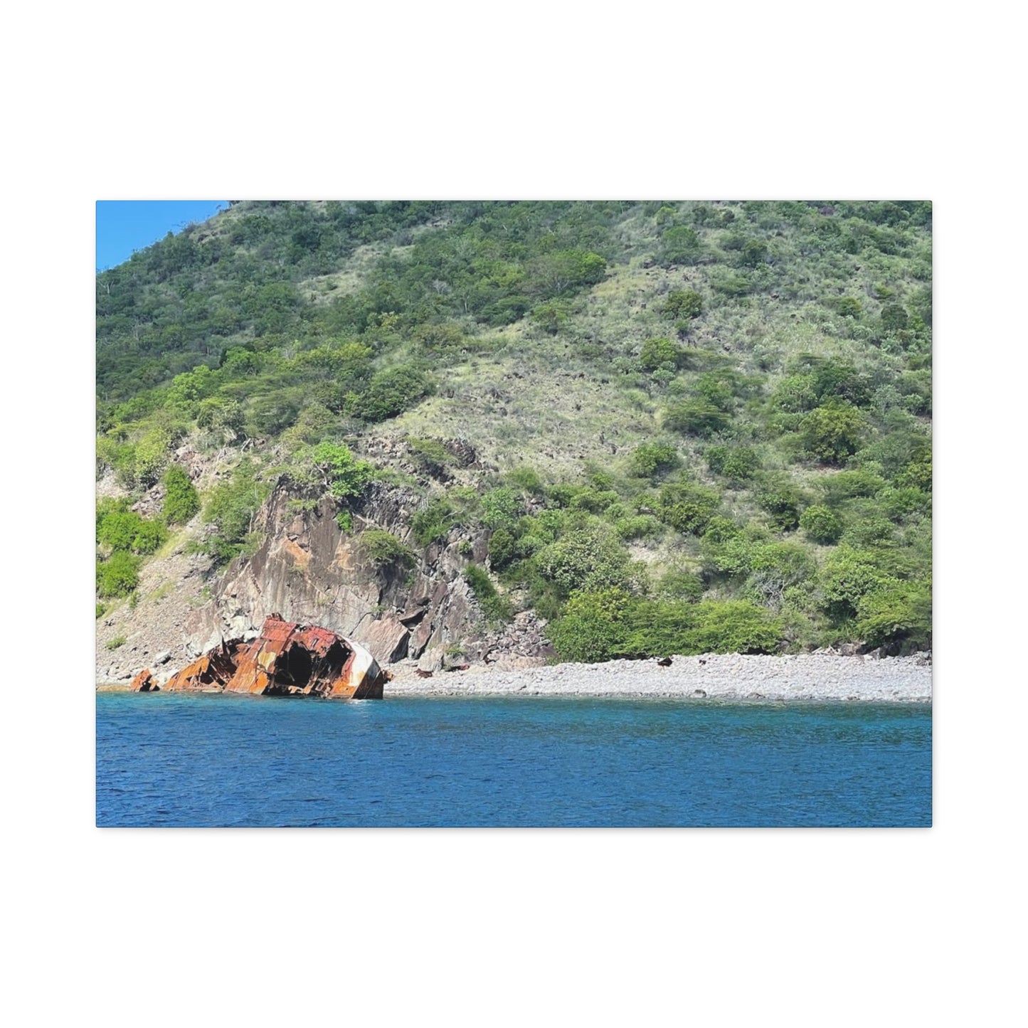 Nature Landscape Canvas Wall Art - Tranquil Seaside View Nevis