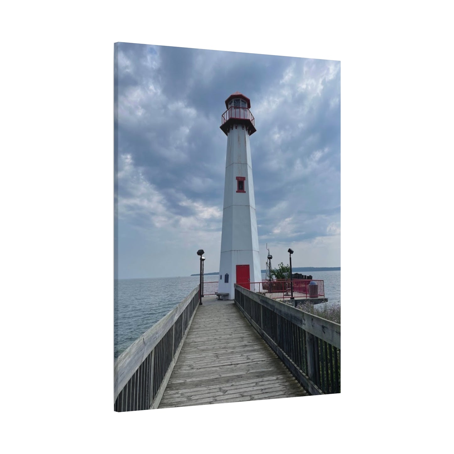 Coastal Lighthouse Canvas Art Print - 12x16 Stretched Wall Decor