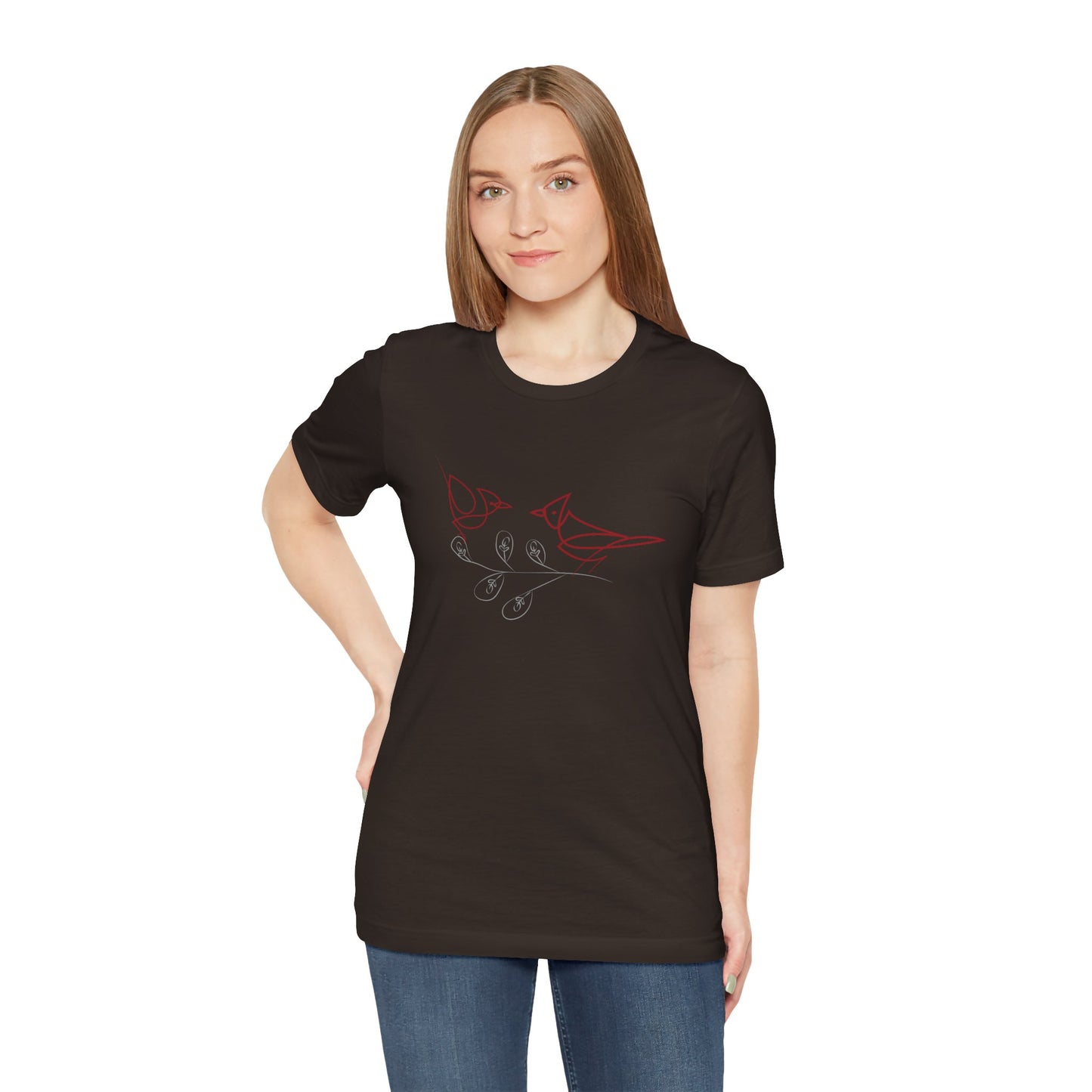 Cardinal Bird Short Sleeve Tee - Unisex Jersey T-Shirt