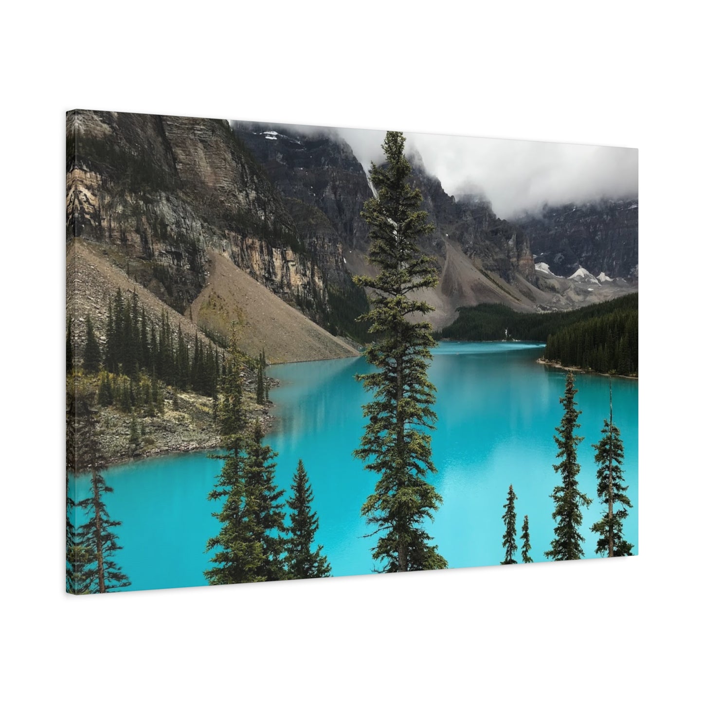 Scenic Landscape Canvas Wall Art - Tranquil Mountain Lake Decor