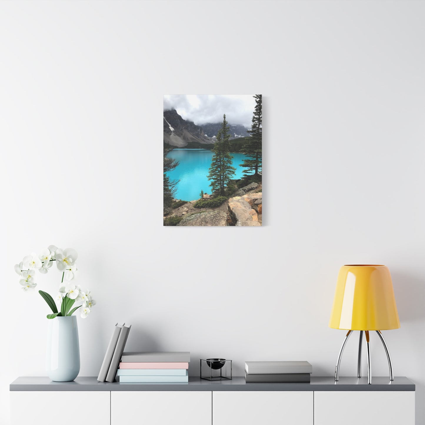 Nature Canvas Print - Tranquil Mountain Lake Art for Home Decor