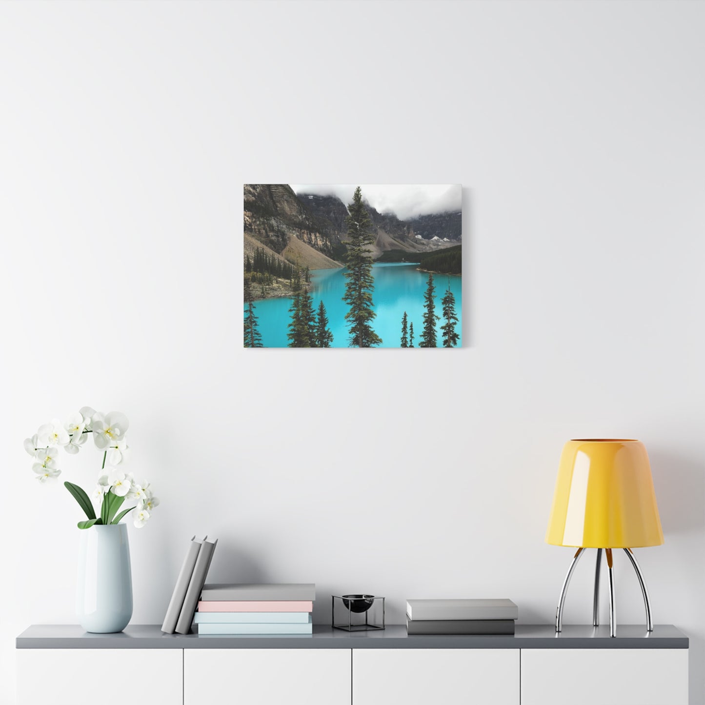 Scenic Landscape Canvas Wall Art - Tranquil Mountain Lake Decor