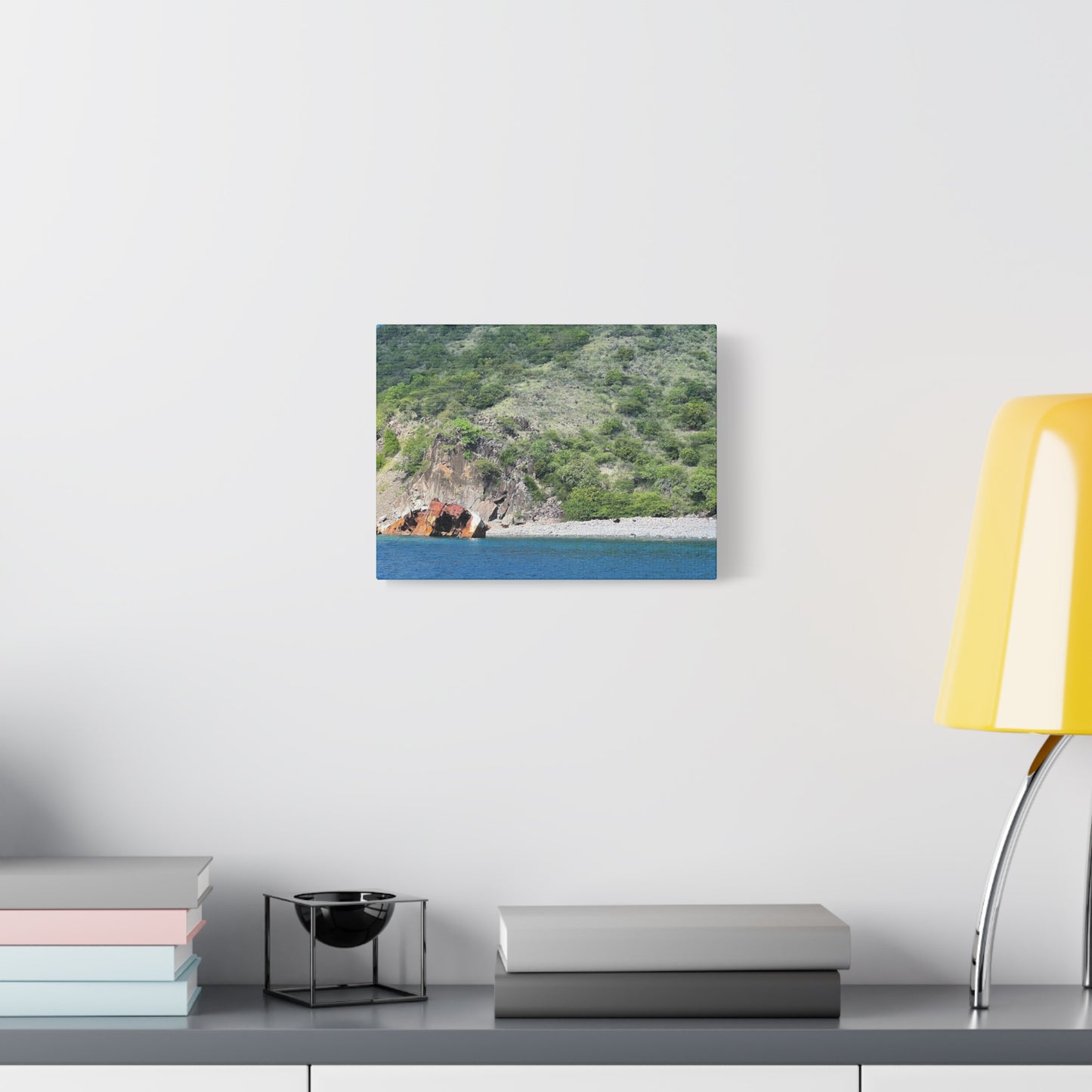 Nature Landscape Canvas Wall Art - Tranquil Seaside View Nevis