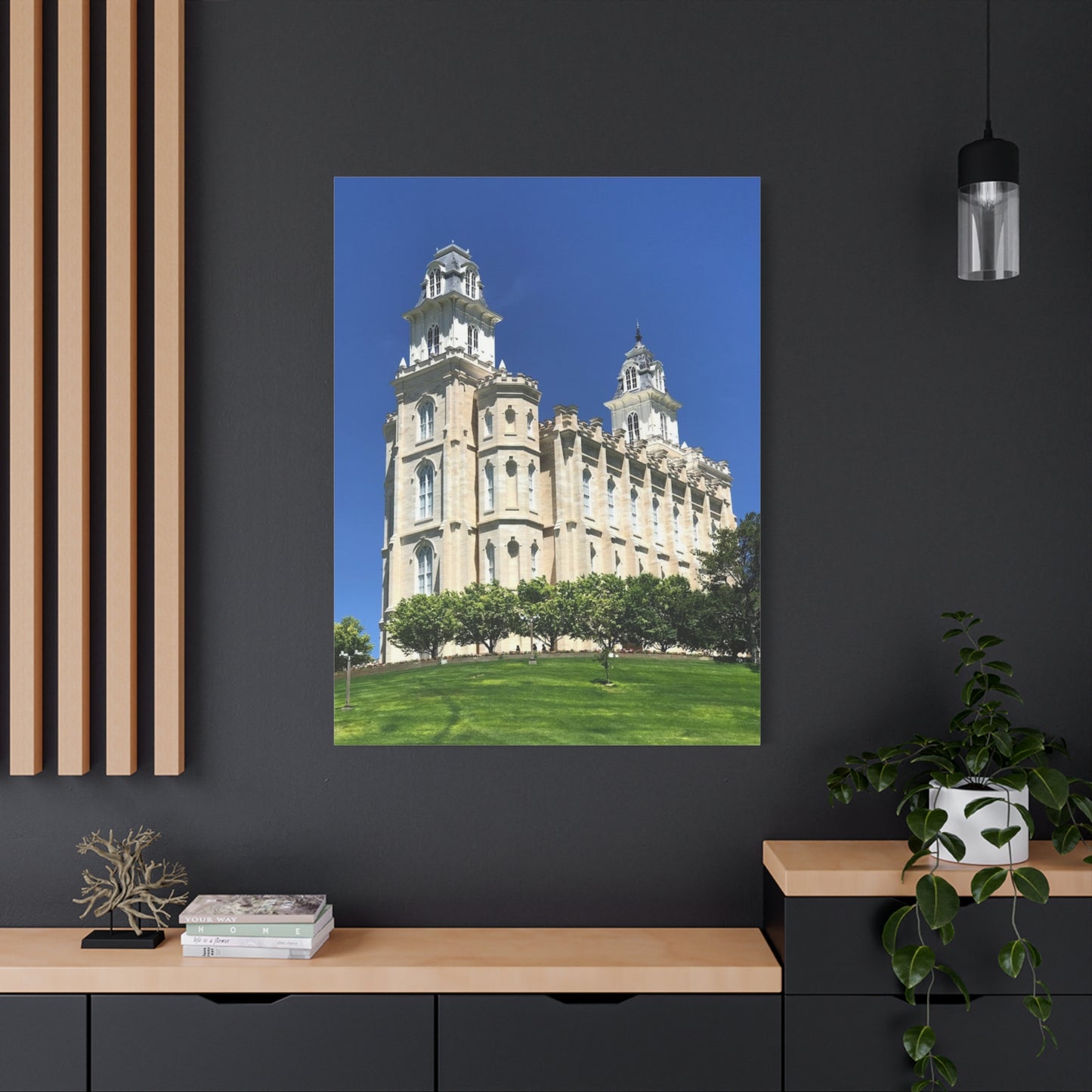 Matte Canvas Wall Art - Beautiful Architectural Print for Home Décor Manti Temple LDS