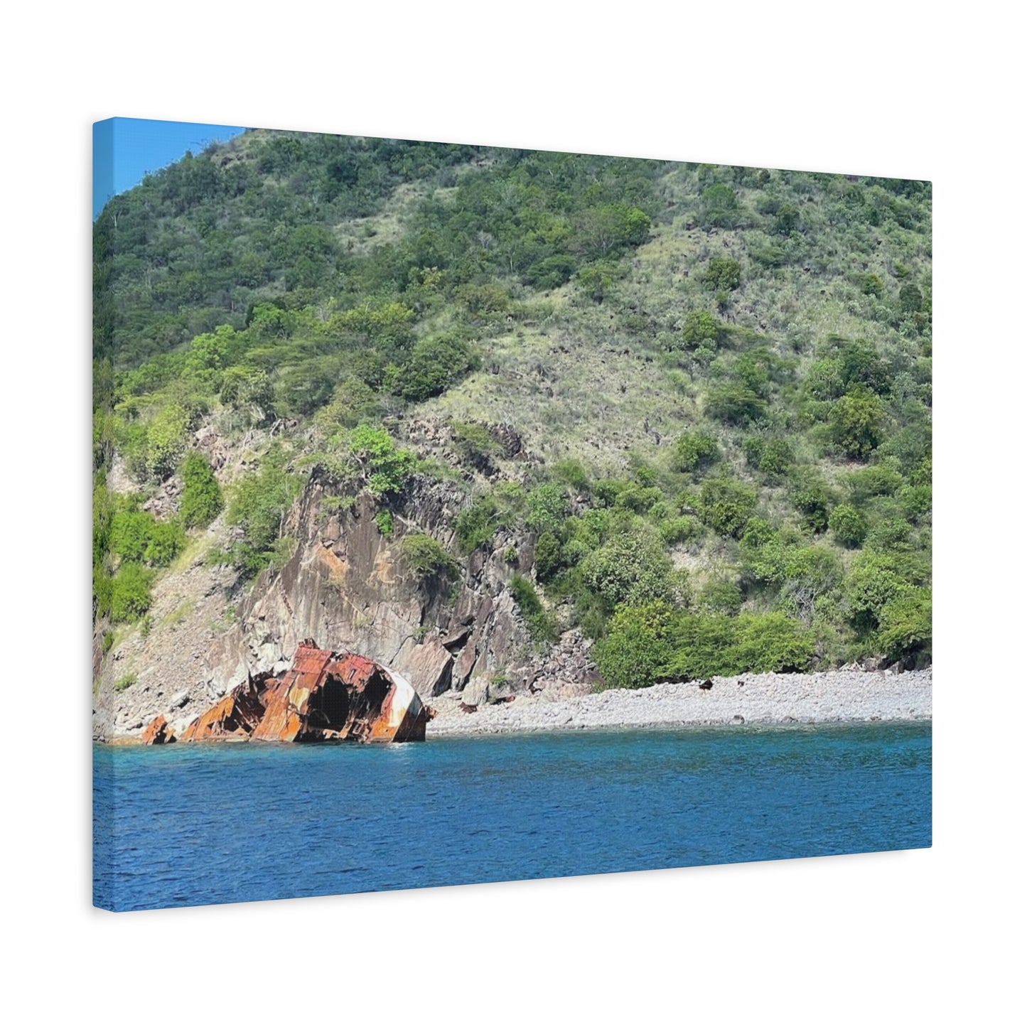 Nature Landscape Canvas Wall Art - Tranquil Seaside View Nevis