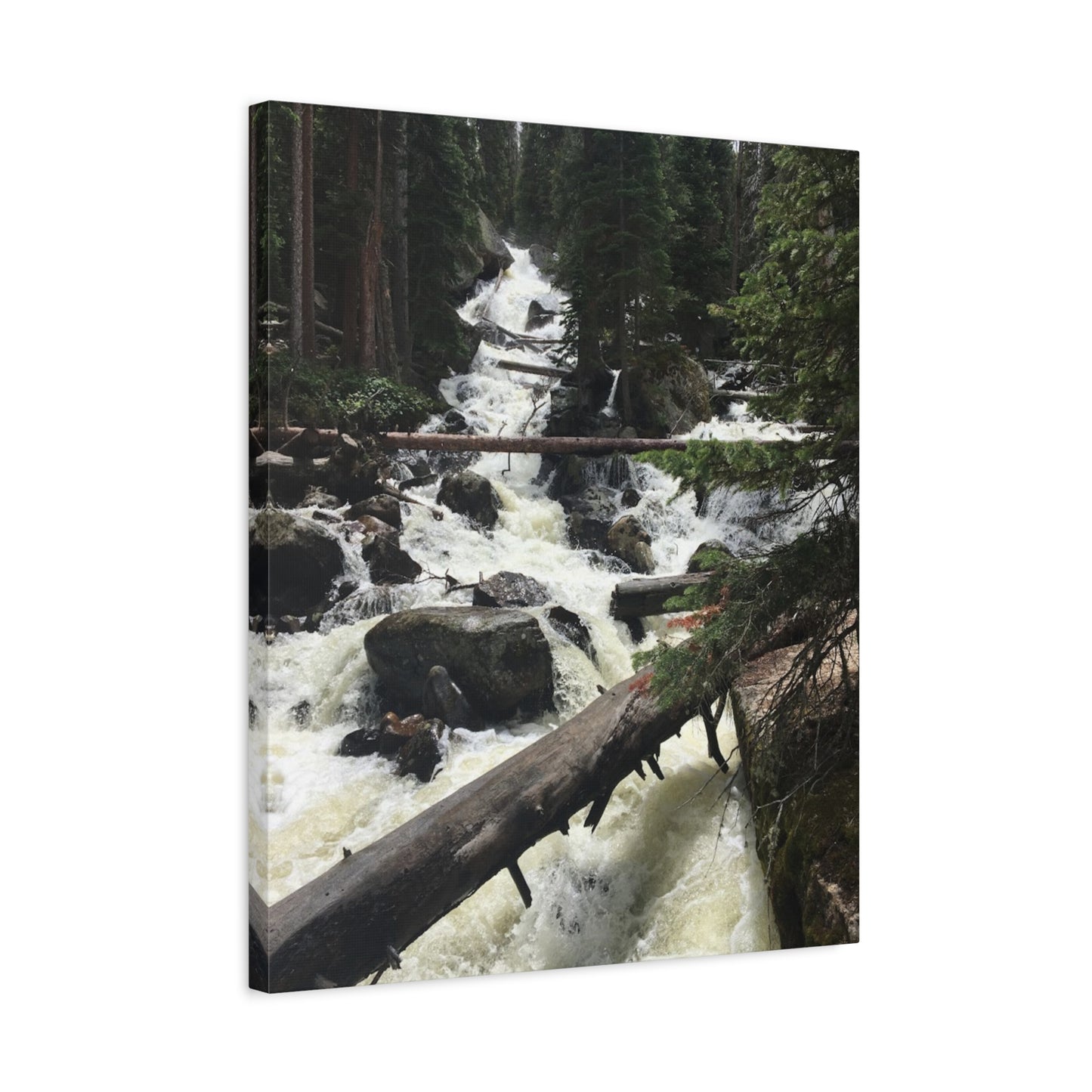 Nature Waterfall Canvas Art - Stretched Matte Wall Decor