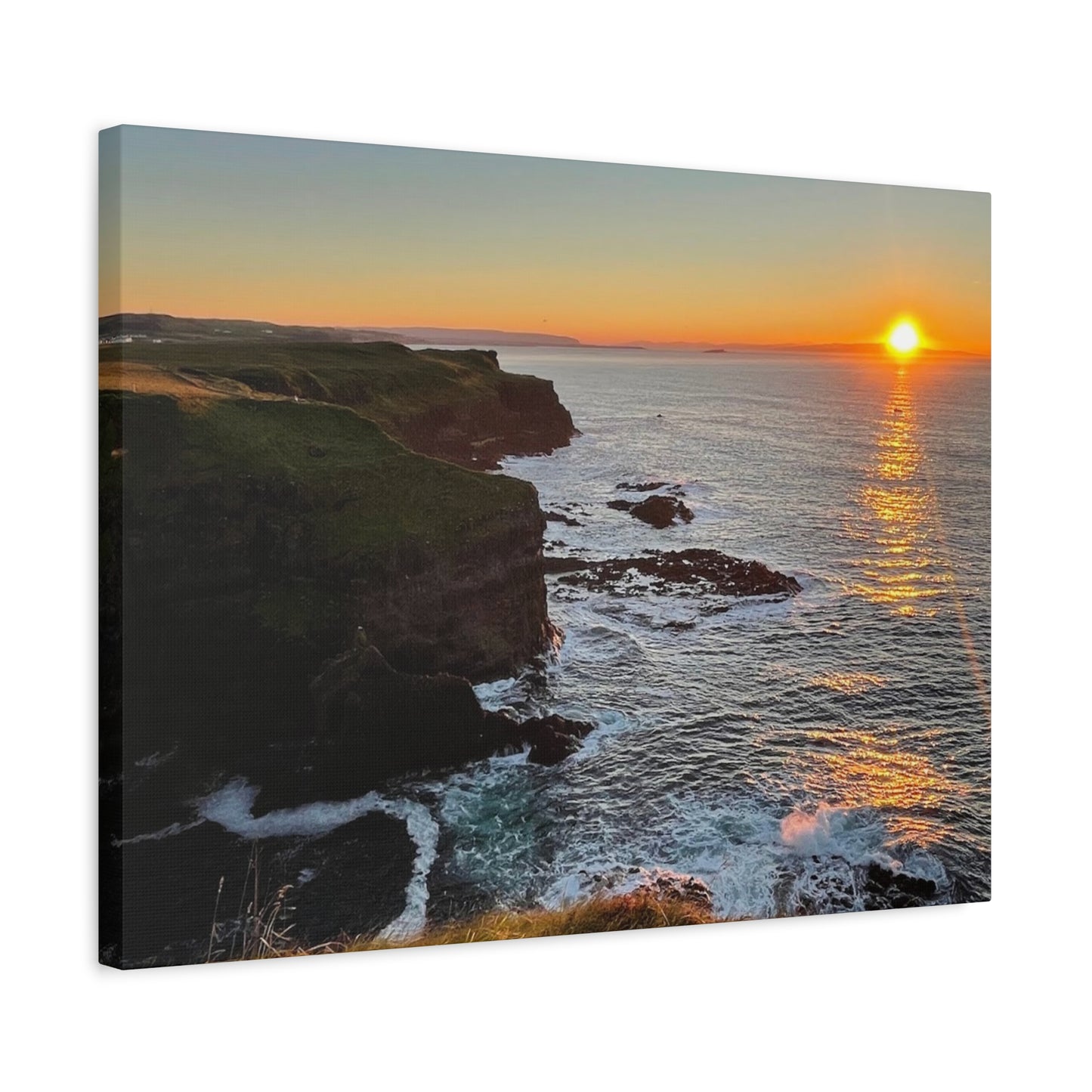 Ocean Sunset Canvas Wall Art - Scenic Coastal Horizon