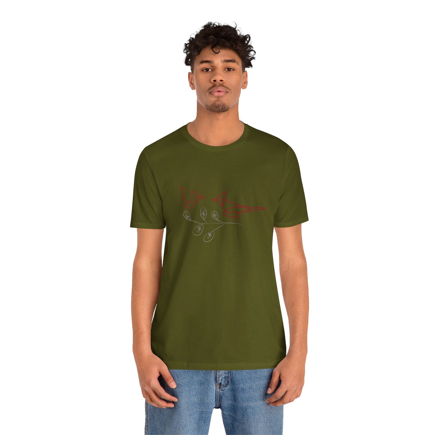 Cardinal Bird Short Sleeve Tee - Unisex Jersey T-Shirt