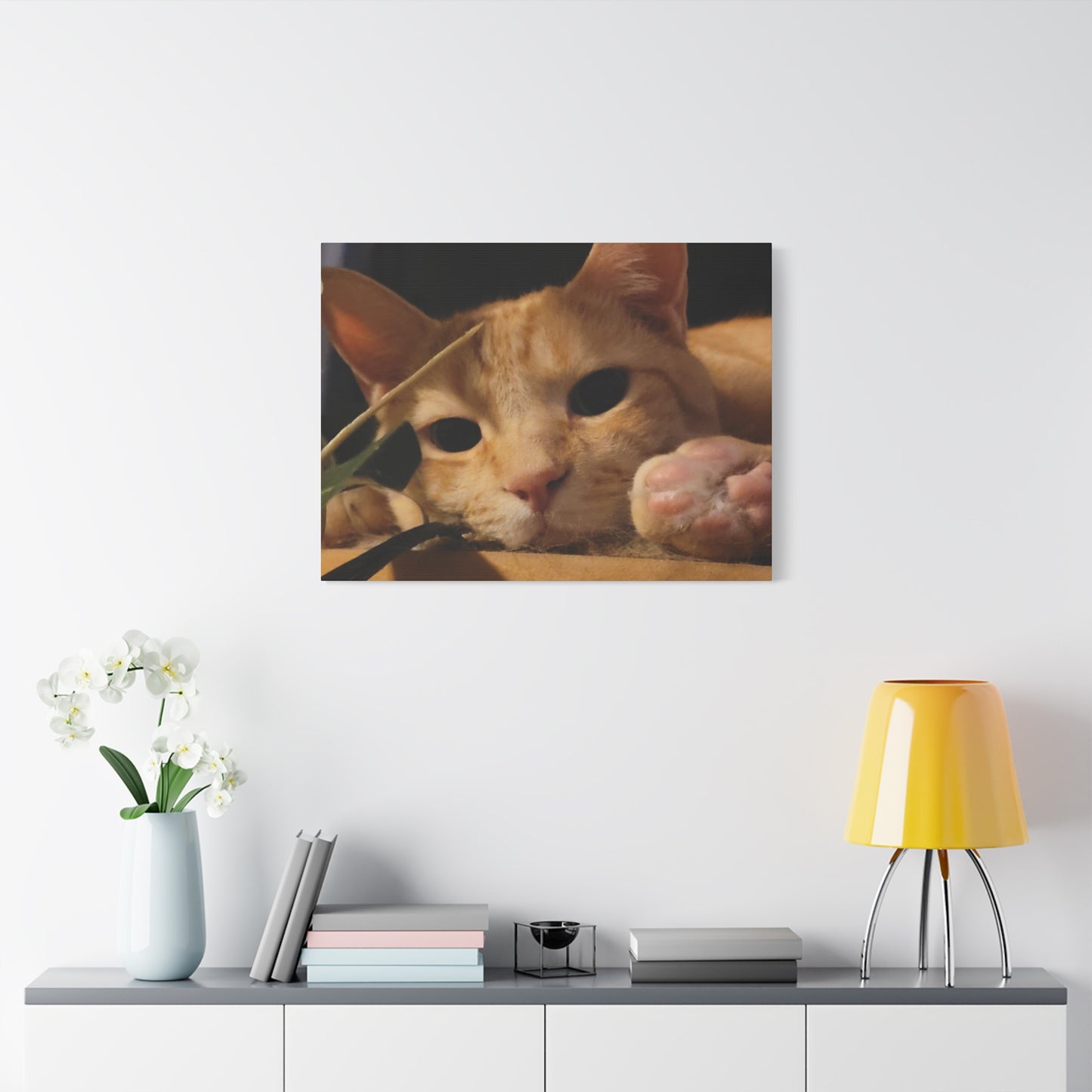 Cozy Cat Canvas Art - Stretched Matte Print for Cat Lovers