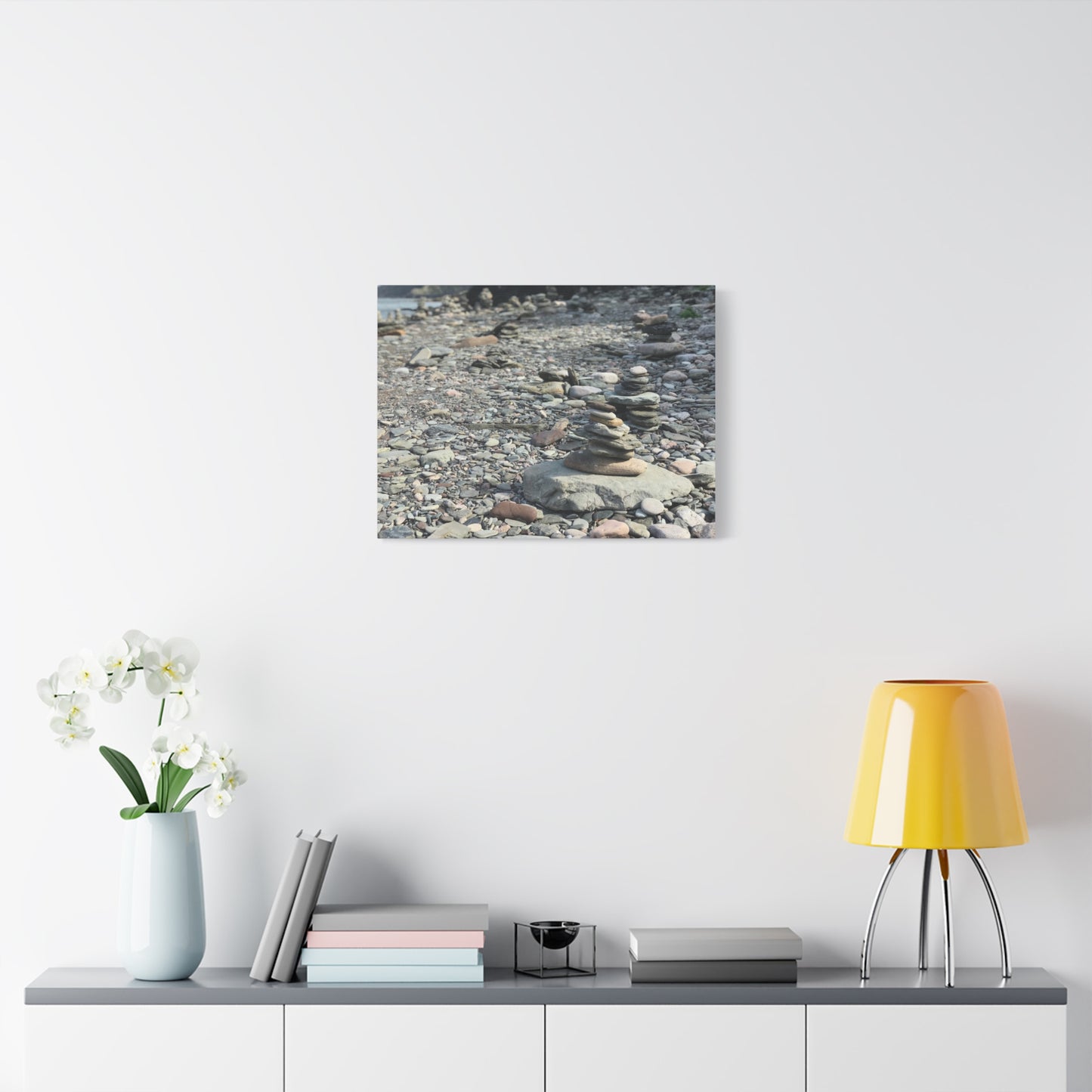 Serene Rock Balancing Canvas Art - 1.25" Matte Stretched Wall Décor