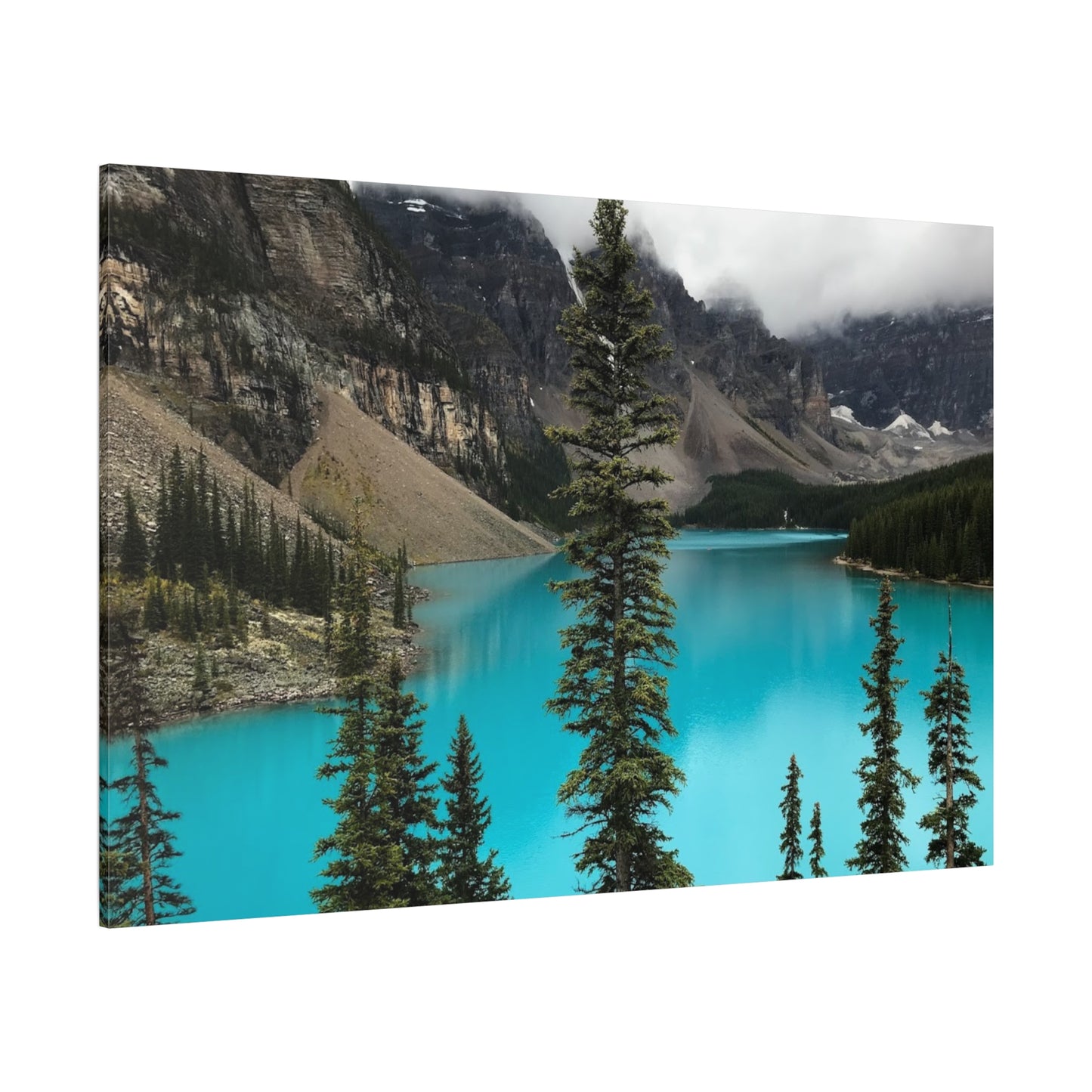 Scenic Landscape Canvas Wall Art - Tranquil Mountain Lake Decor
