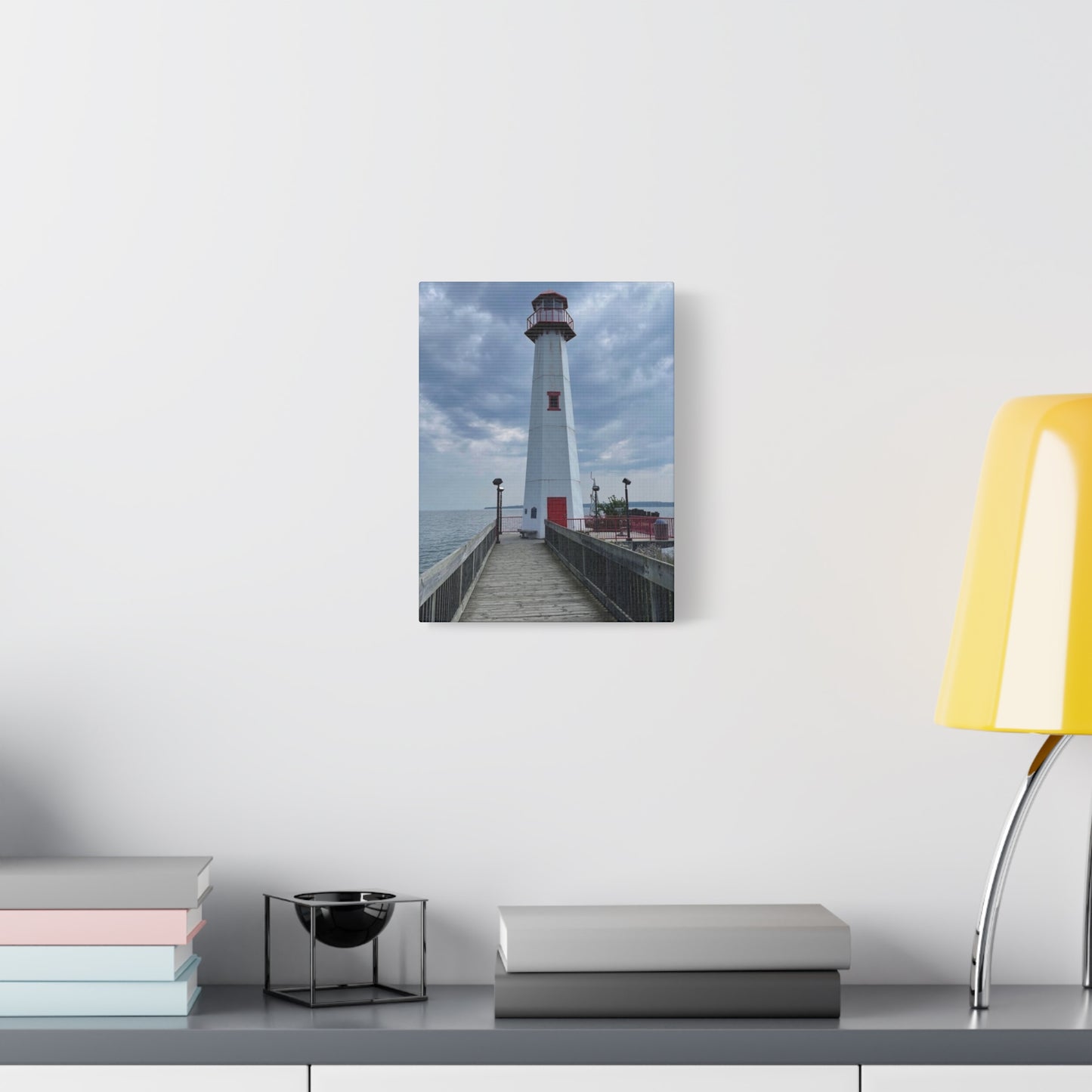 Coastal Lighthouse Canvas Art Print - 12x16 Stretched Wall Decor