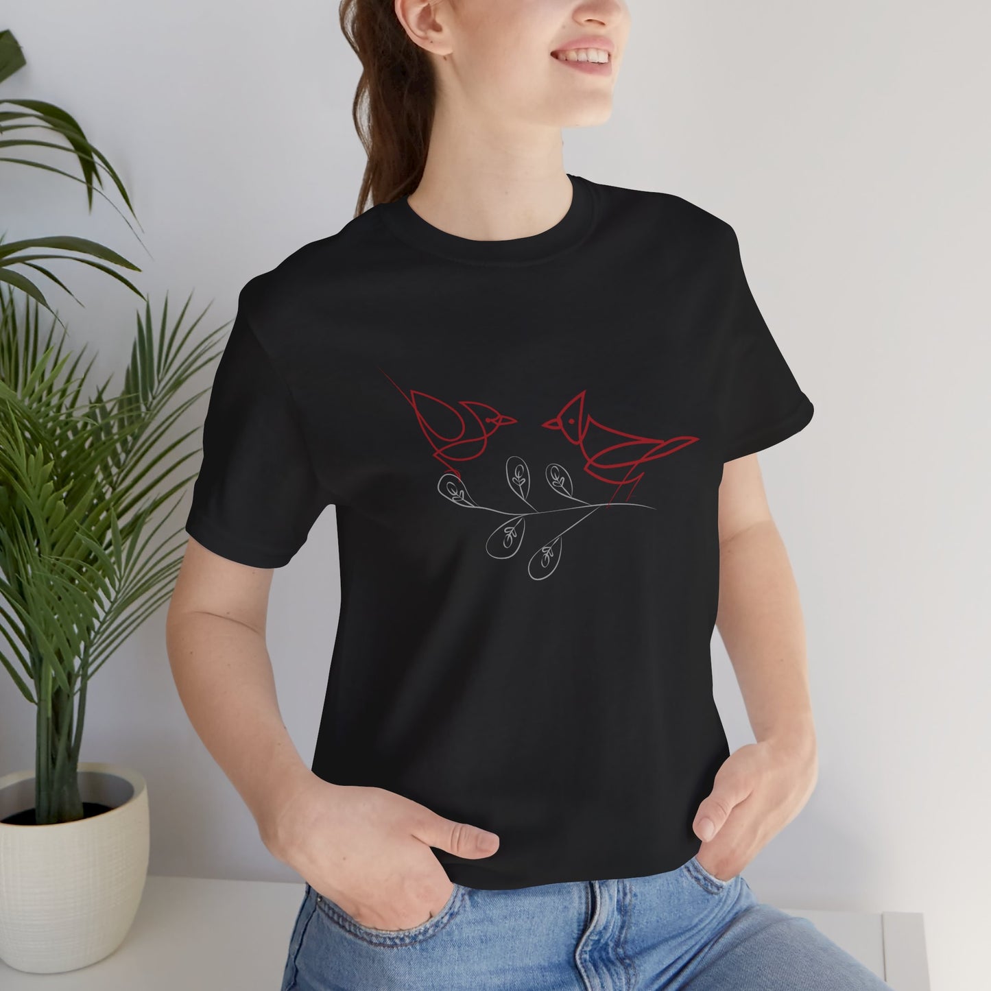 Cardinal Bird Short Sleeve Tee - Unisex Jersey T-Shirt