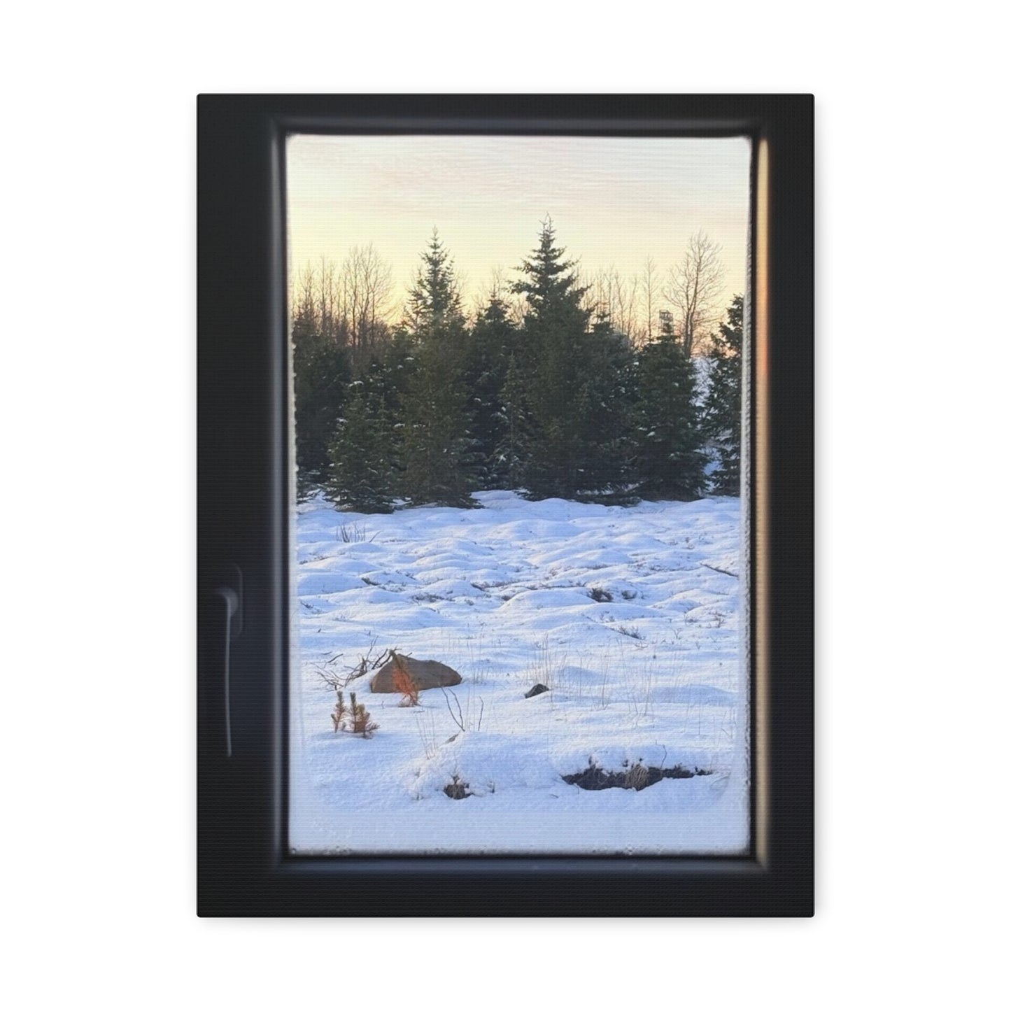 Serene Winter Landscape Art Print - Stretched Matte Canvas