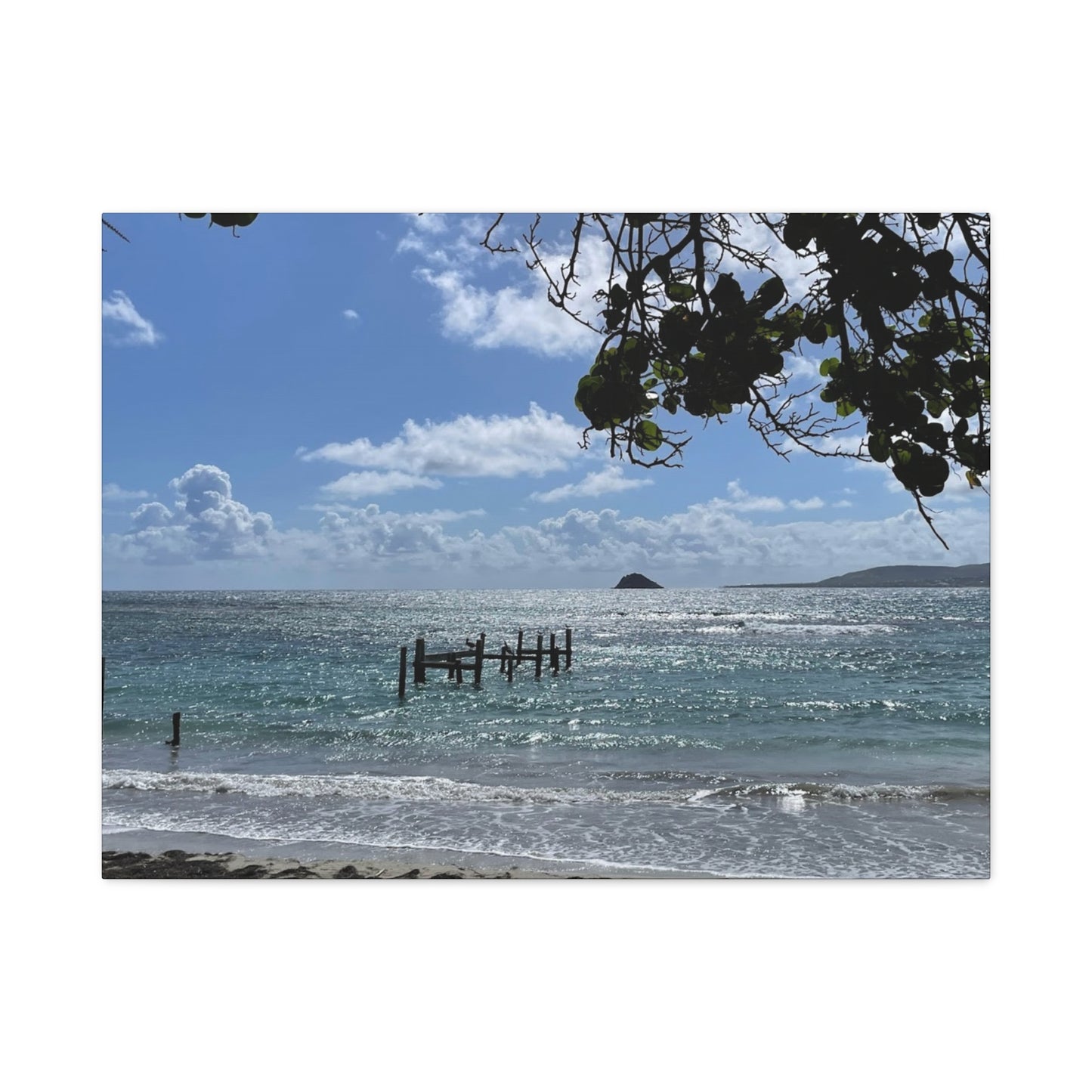 Coastal Serenity Canvas Art - 1.25" Stretched Wall Decor Nevis