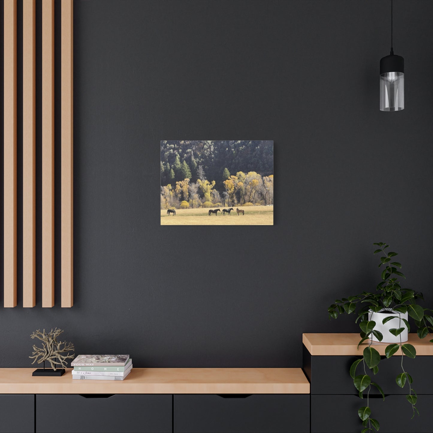Scenic Horse Canvas Print - Rustic Wall Art for Nature Lovers