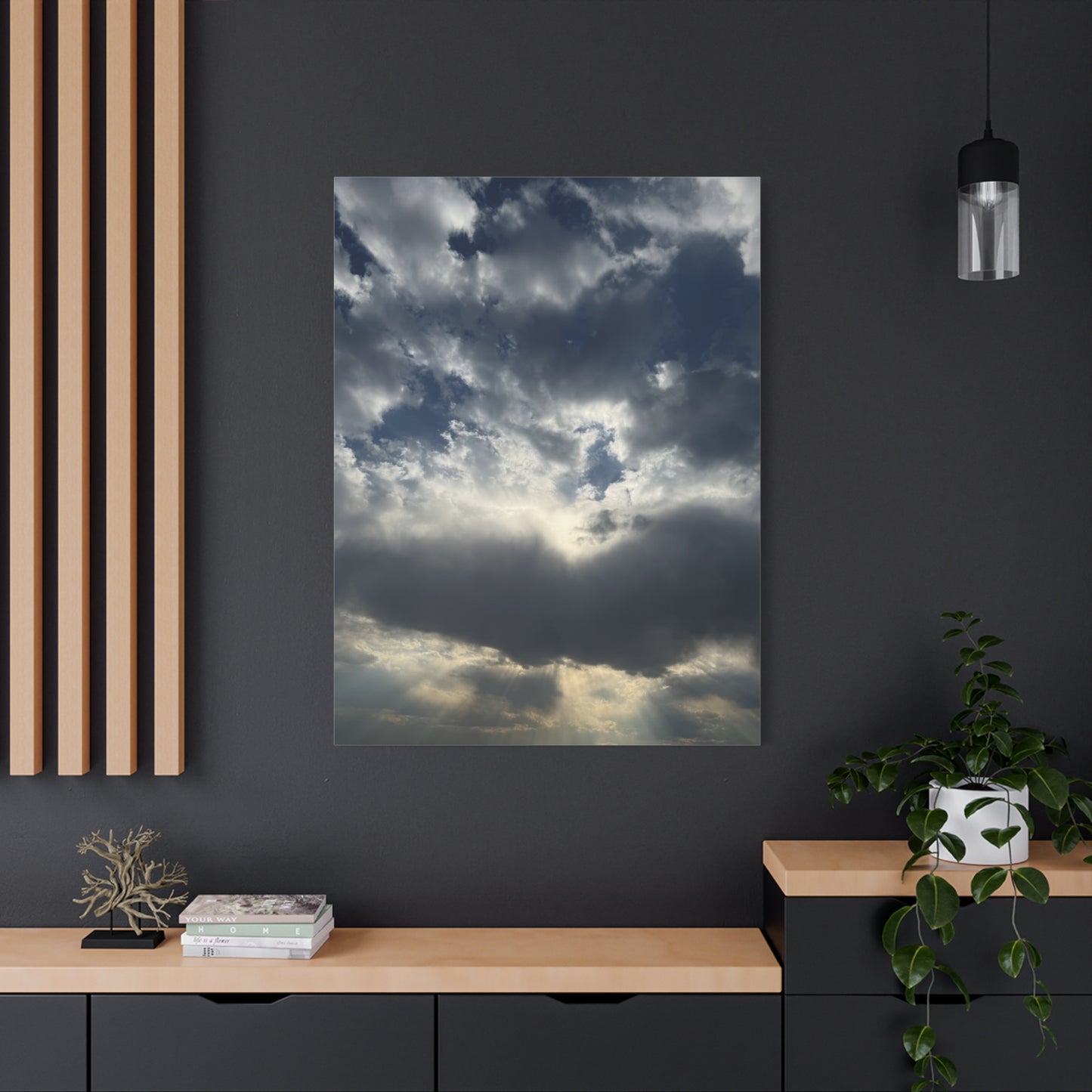 Cloudy Sky Canvas Art - Stretched Matte Wall Decor