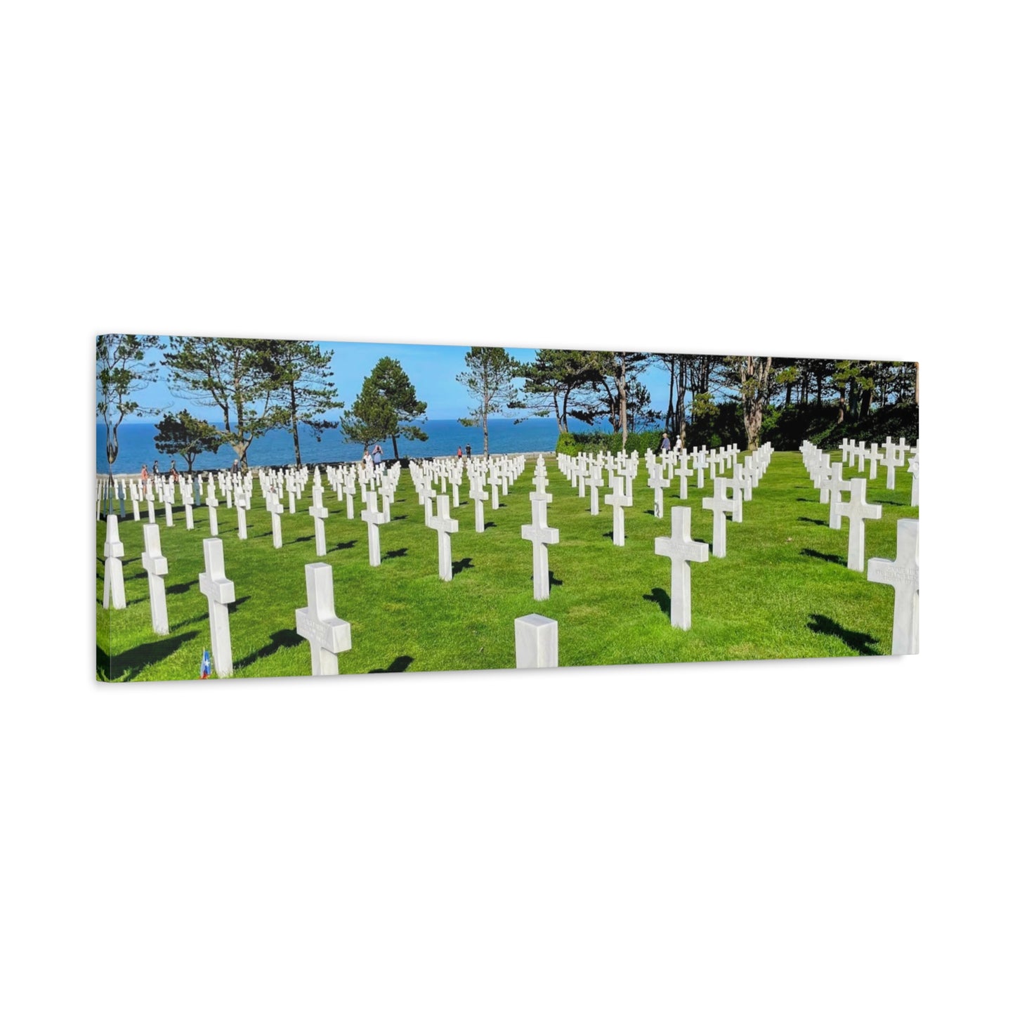 Memorial Canvas Print - Serene Cemetery Scene for Remembrance Normandy American Cemetery
