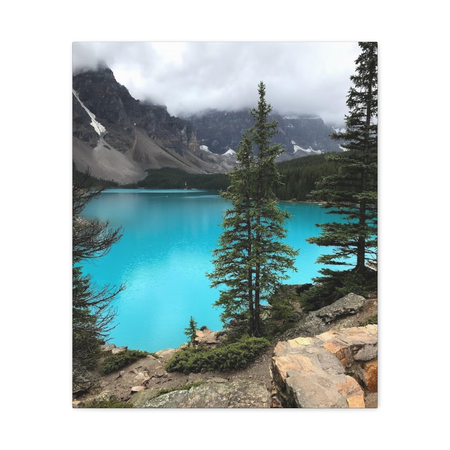 Nature Canvas Print - Tranquil Mountain Lake Art for Home Decor