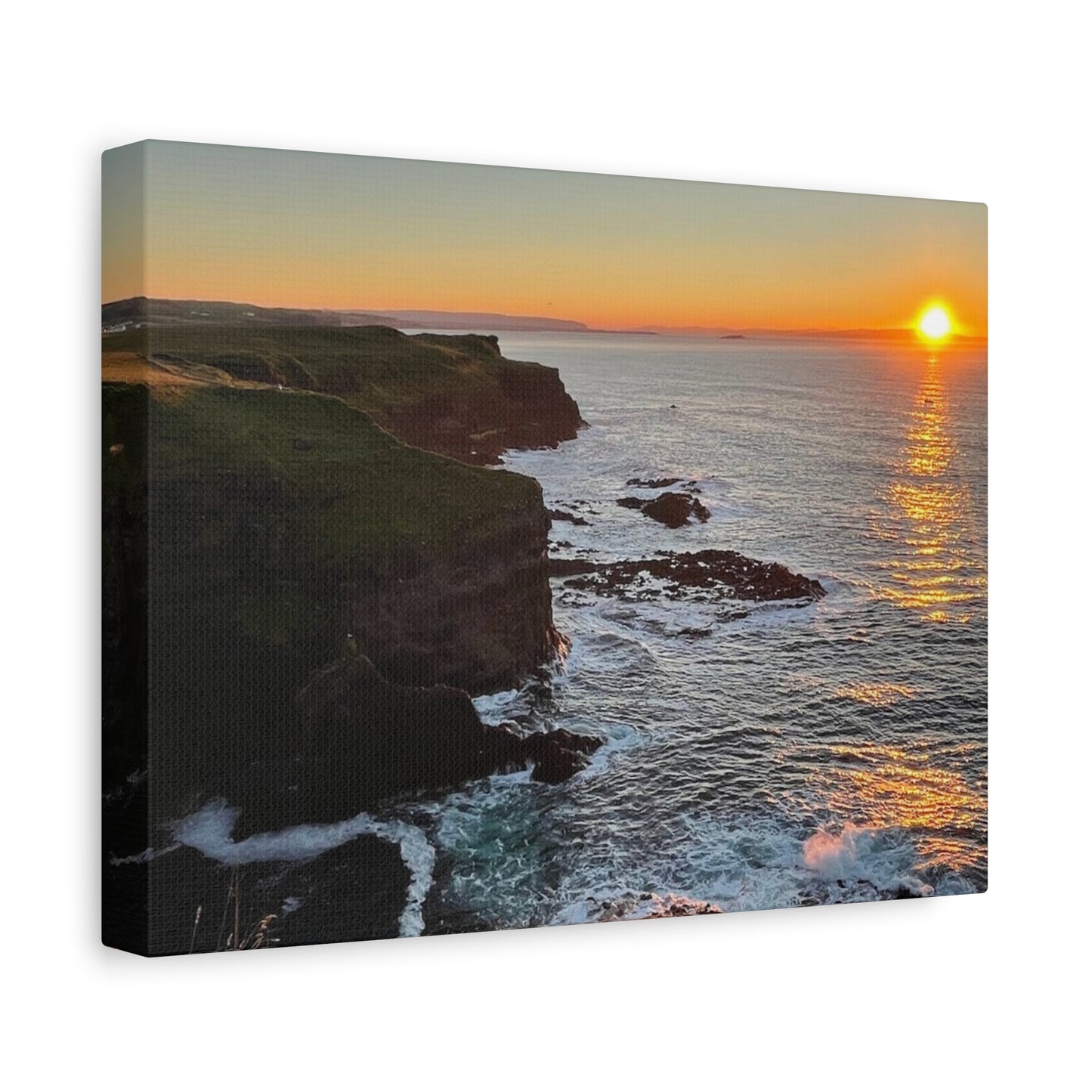 Ocean Sunset Canvas Wall Art - Scenic Coastal Horizon