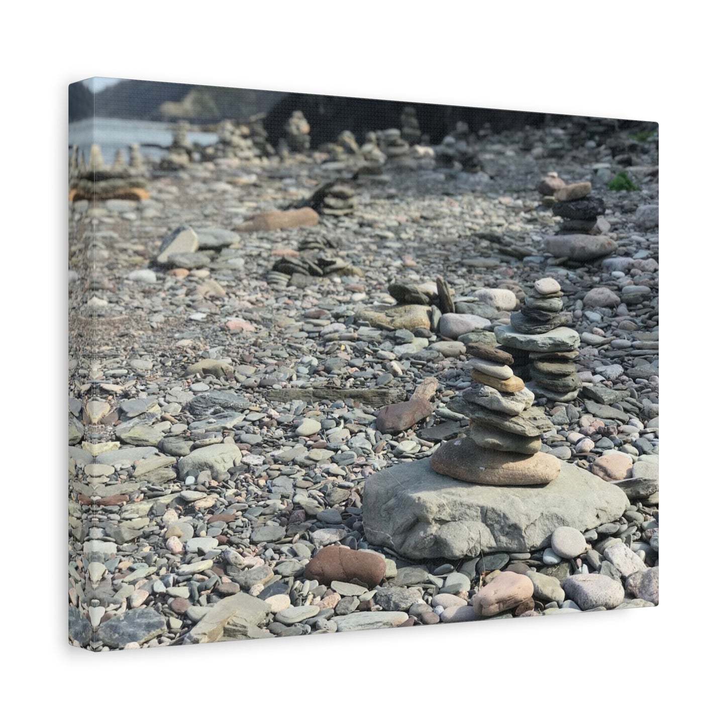 Serene Rock Balancing Canvas Art - 1.25" Matte Stretched Wall Décor