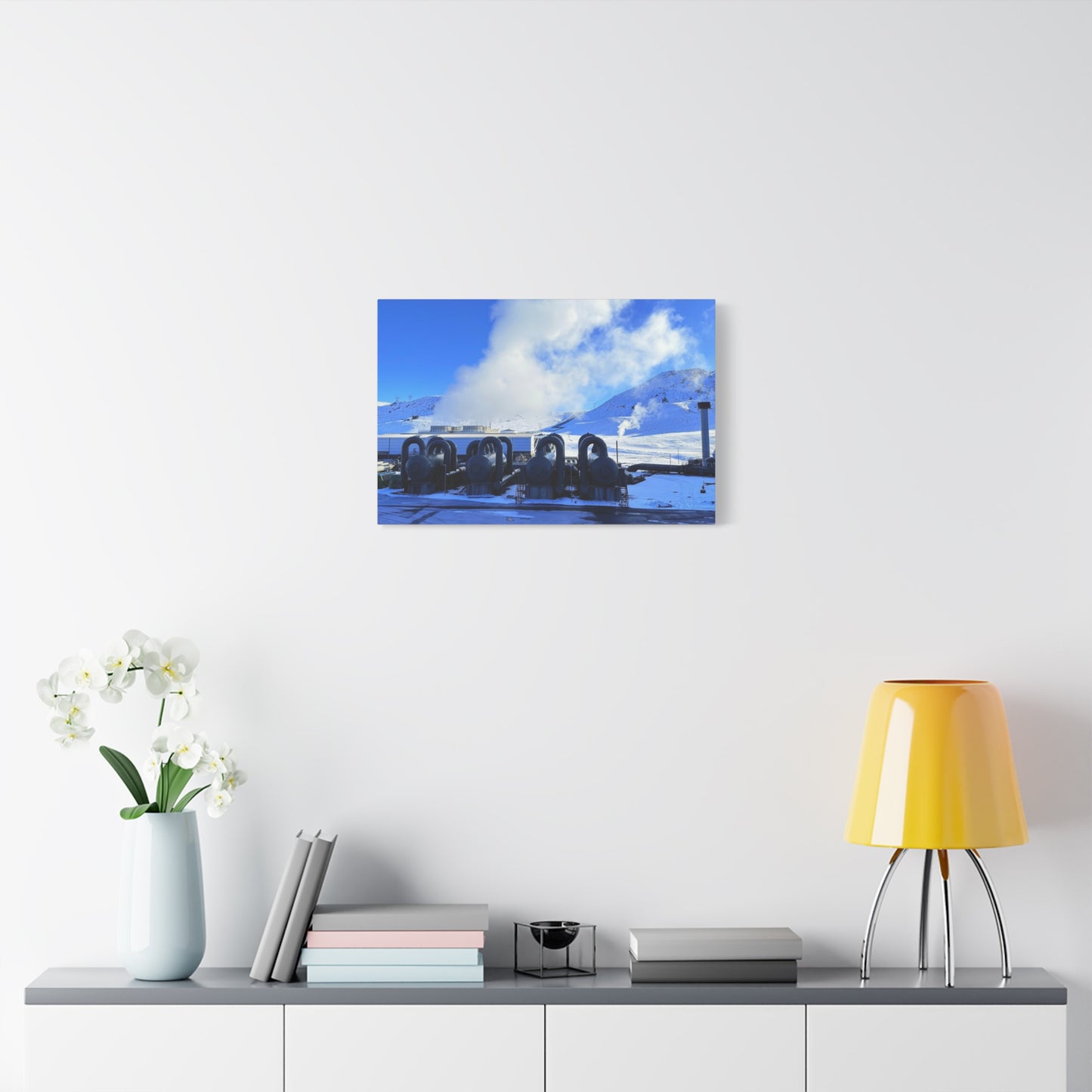 Industrial Landscape Canvas Print - 1.25" Stretched Art Iceland Hydroelectric plant