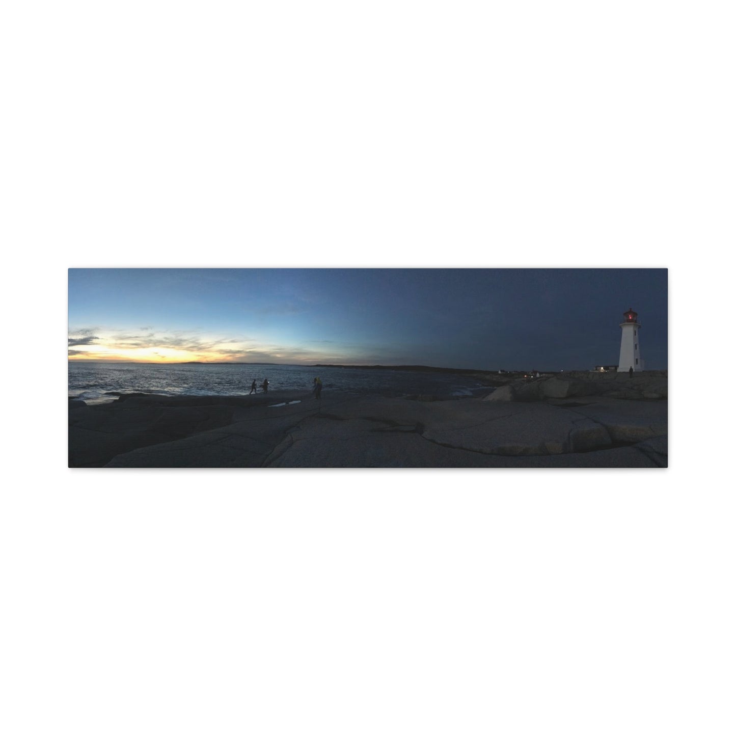 Stretched Canvas Art Print - Scenic Lighthouse Sunset Peggys Cove