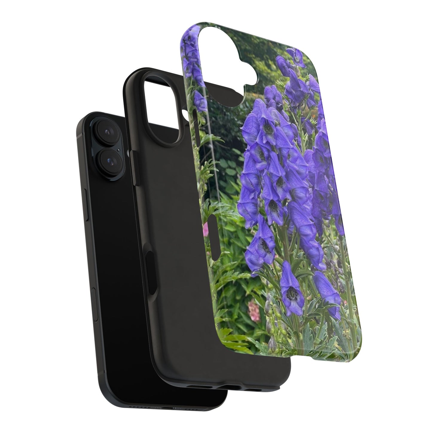 Elegant Floral Tough Phone Case - Purple Aconite Design