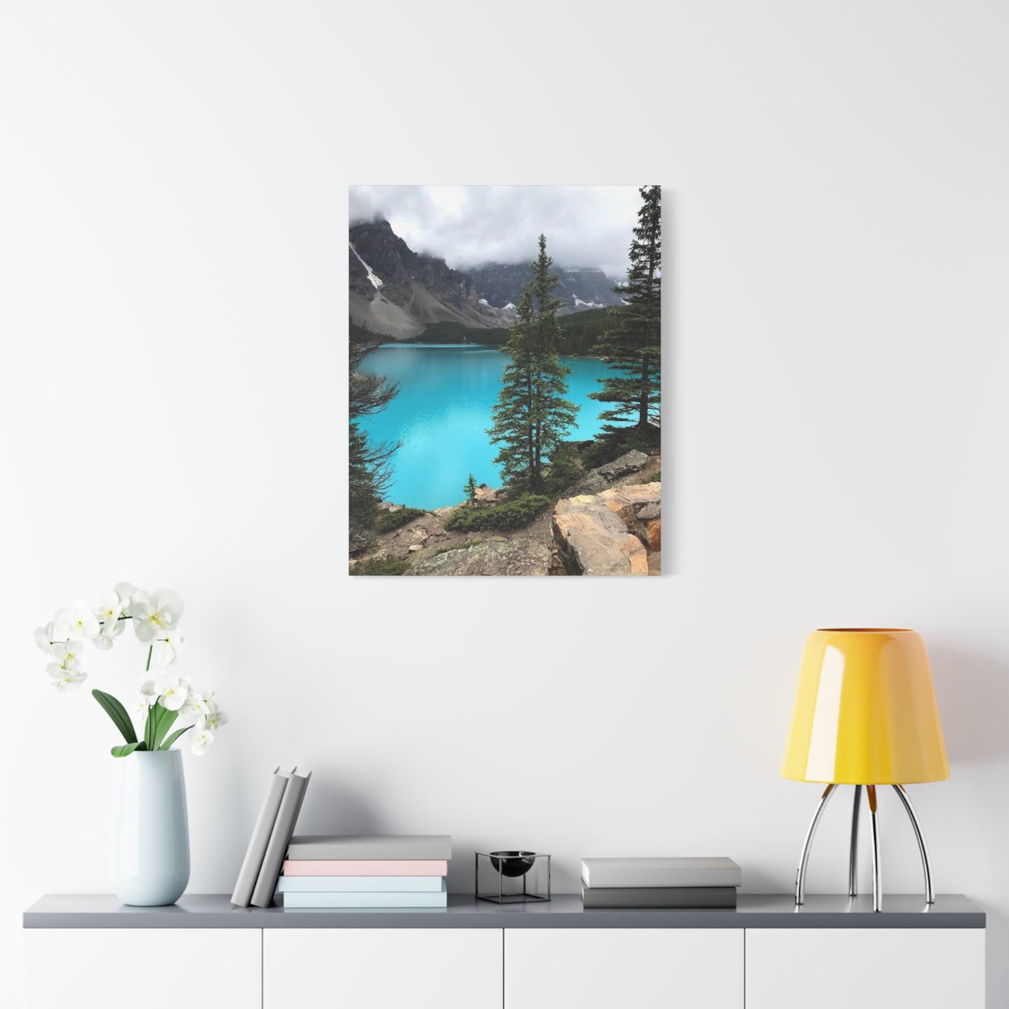 Nature Canvas Print - Tranquil Mountain Lake Art for Home Decor