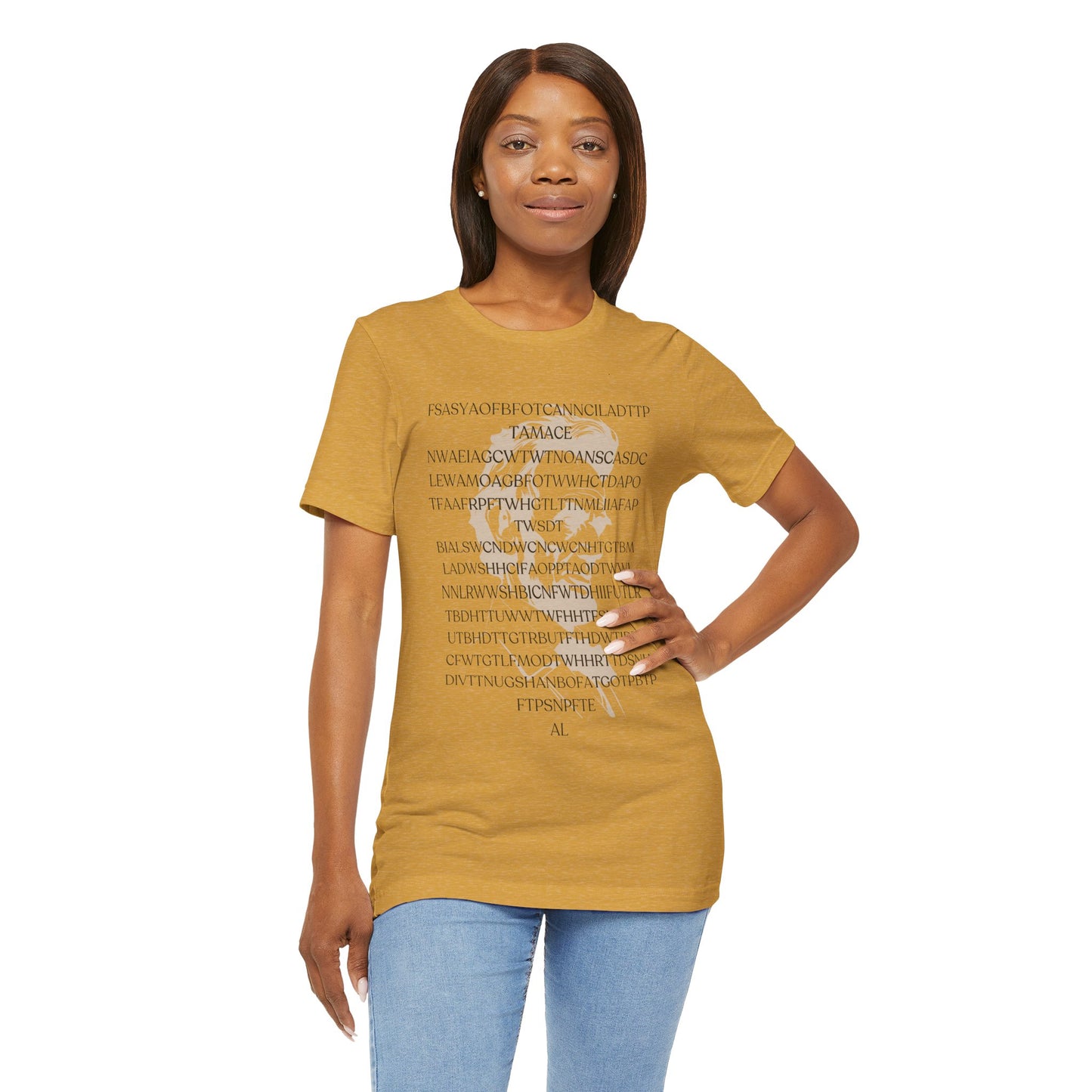 Lincoln's Gettysburg Address Unisex Jersey Short Sleeve Tee with Text Design