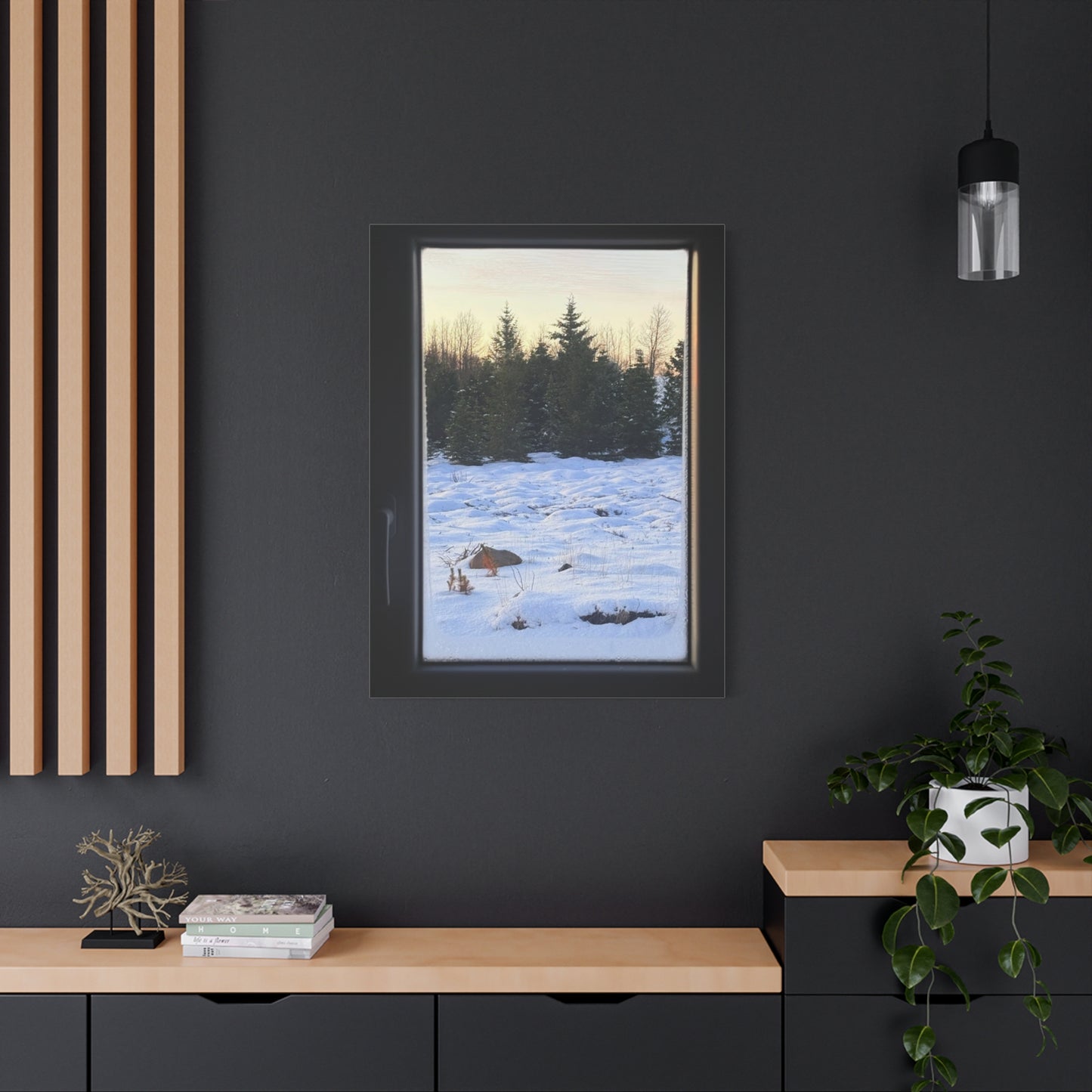 Serene Winter Landscape Art Print - Stretched Matte Canvas