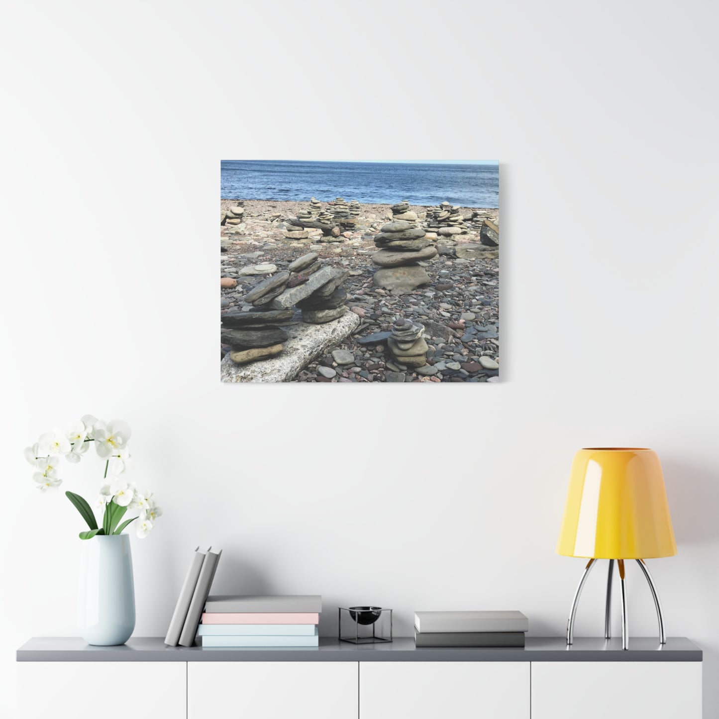 Tranquil Stone Stack Canvas Wall Art, Inspirational Home Decor, Serenity Gift, Nature Photography, Relaxing Living Room Art