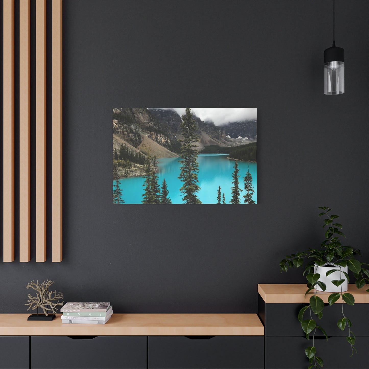 Scenic Landscape Canvas Wall Art - Tranquil Mountain Lake Decor
