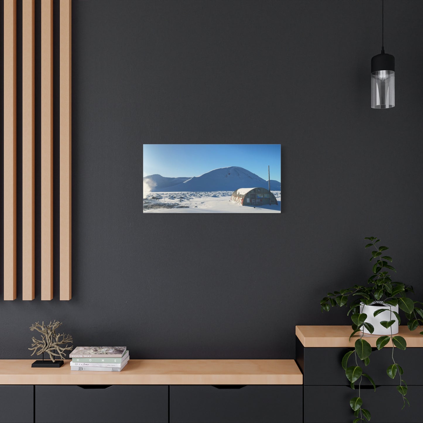 Snow-Covered Landscape Canvas Art - Stretched Matte Print
