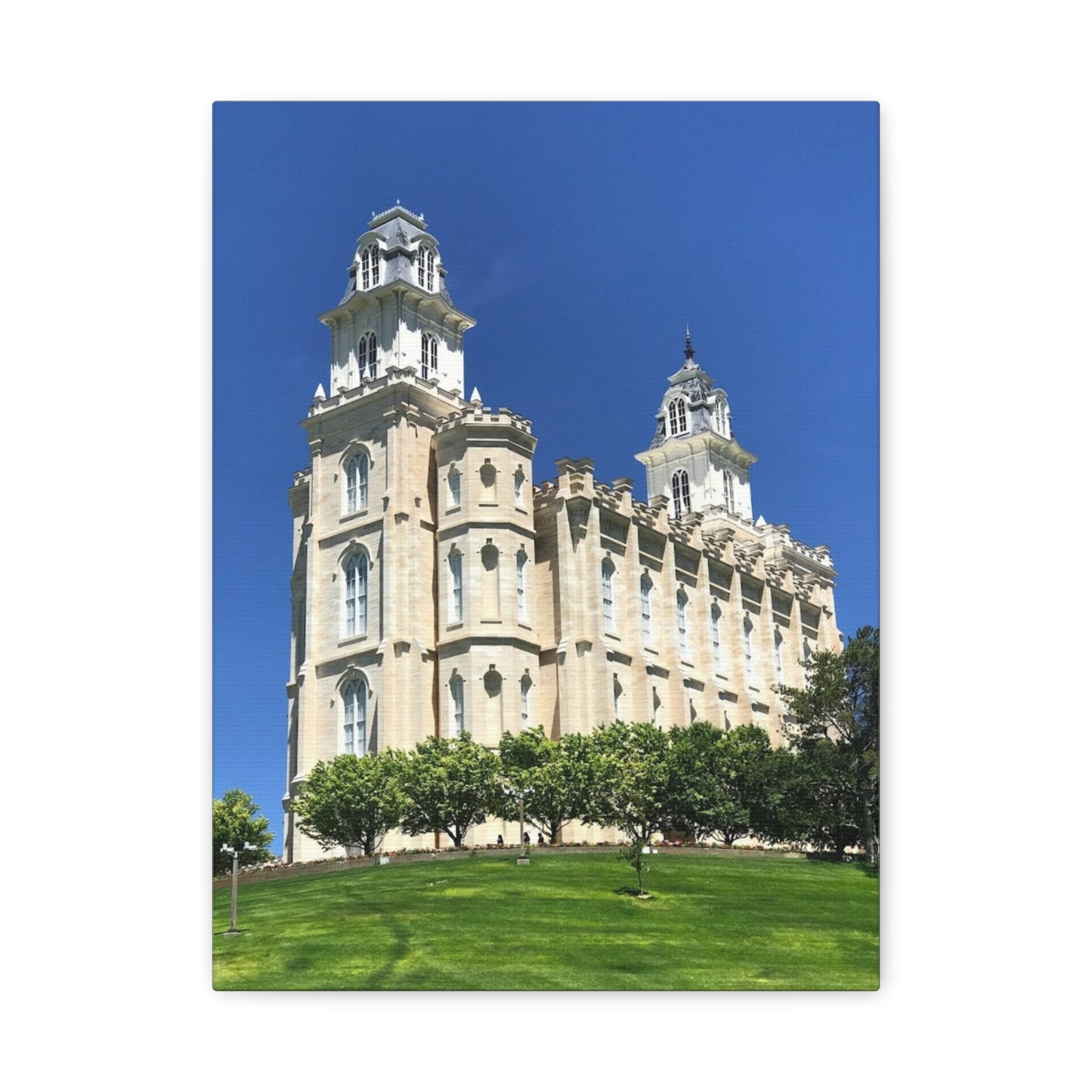 Matte Canvas Wall Art - Beautiful Architectural Print for Home Décor Manti Temple LDS