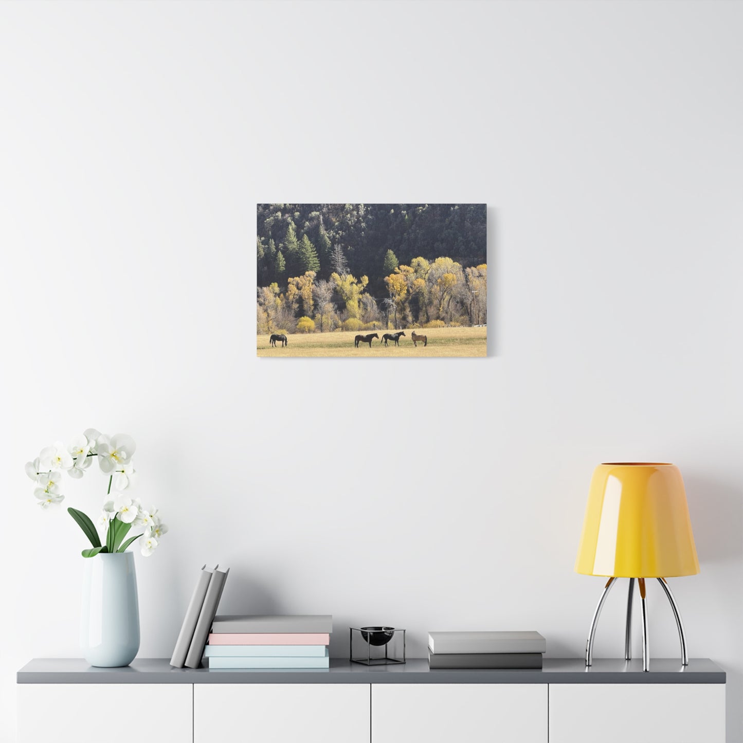 Scenic Horse Canvas Print - Rustic Wall Art for Nature Lovers