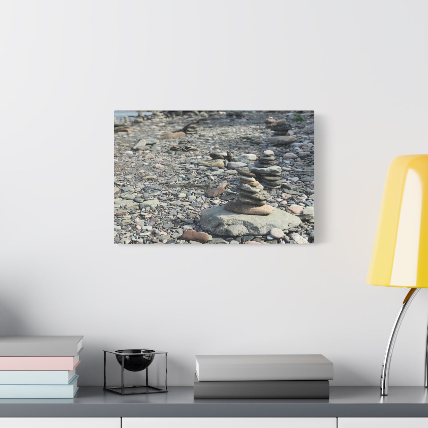 Serene Rock Balancing Canvas Art - 1.25" Matte Stretched Wall Décor