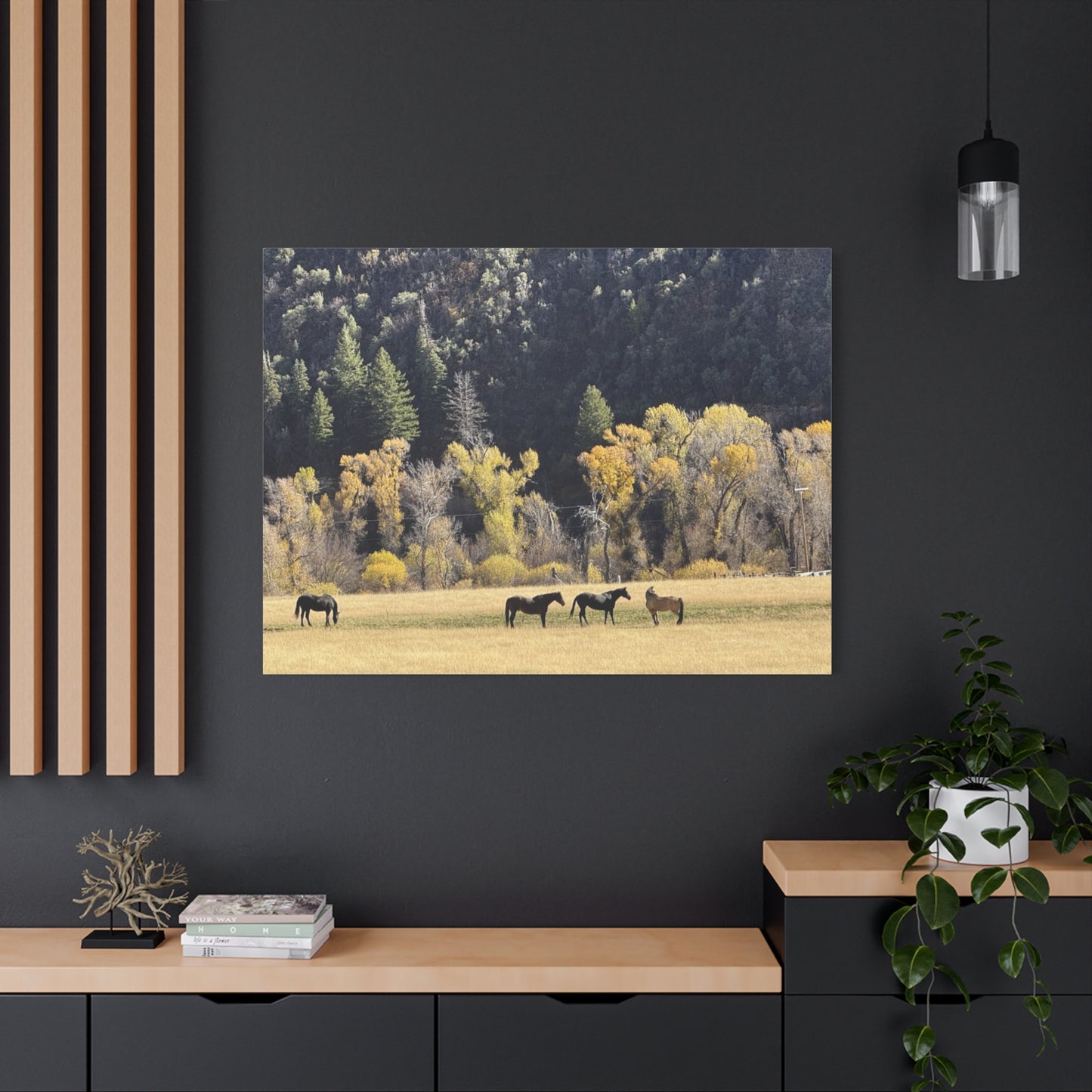 Scenic Horse Canvas Print - Rustic Wall Art for Nature Lovers