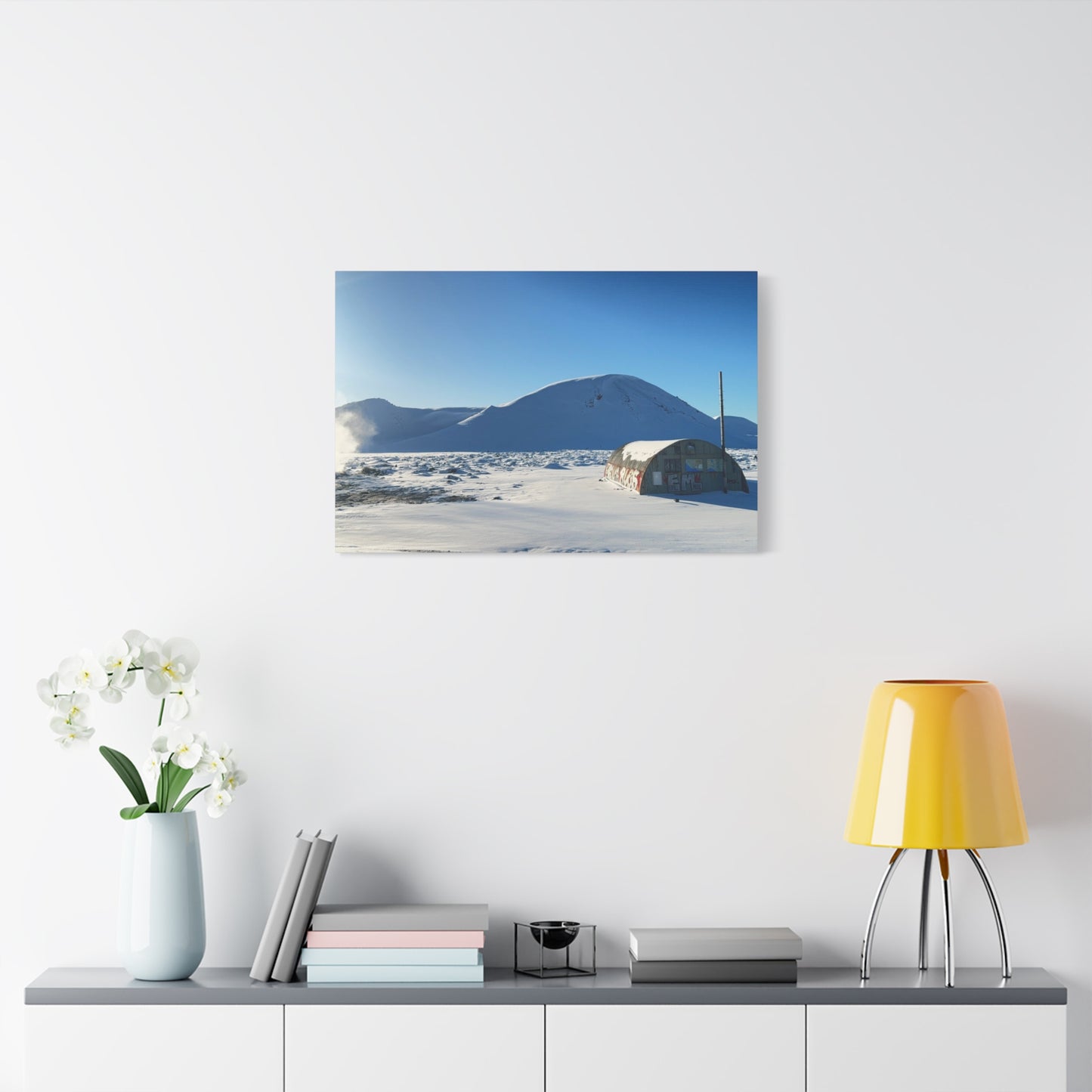 Snow-Covered Landscape Canvas Art - Stretched Matte Print